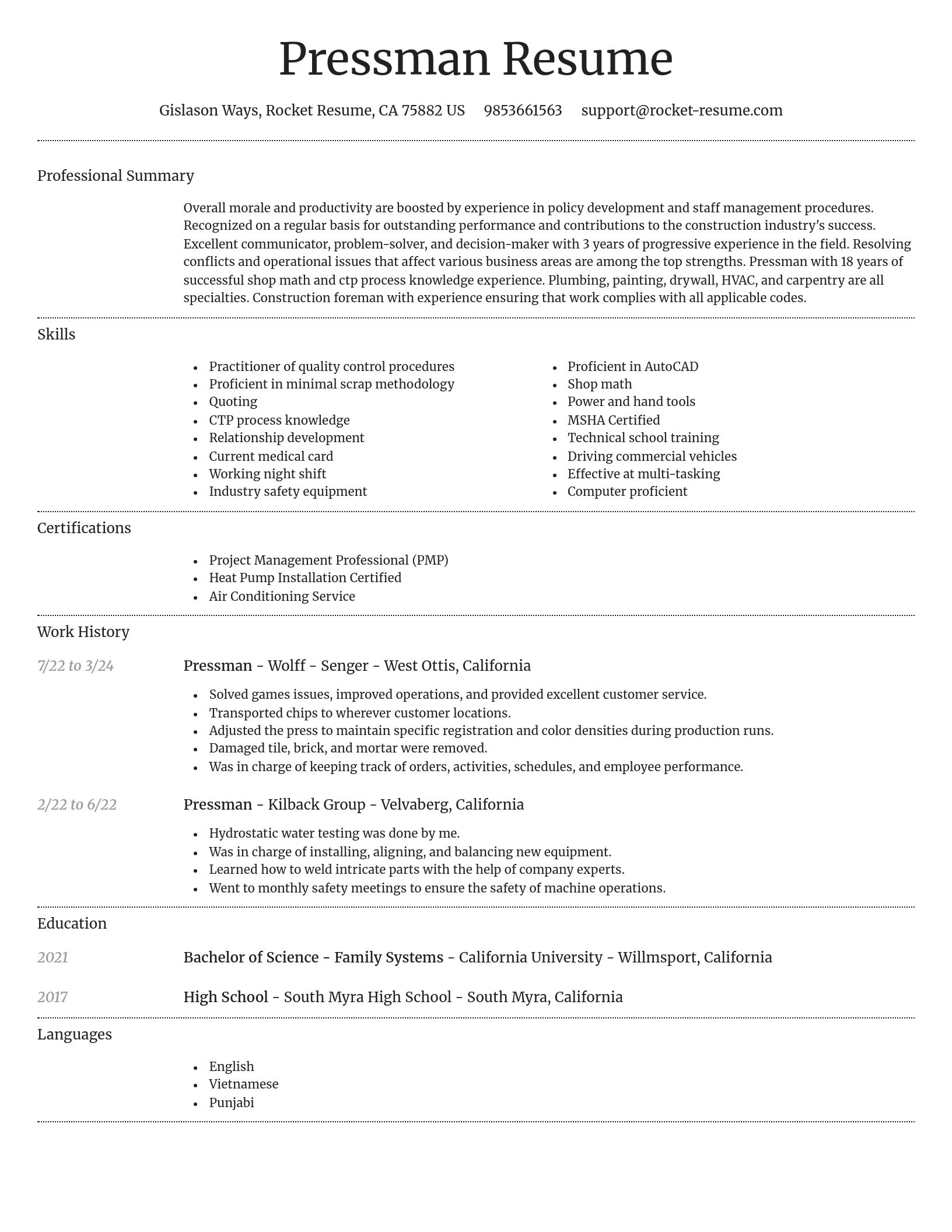 Dignified resume template