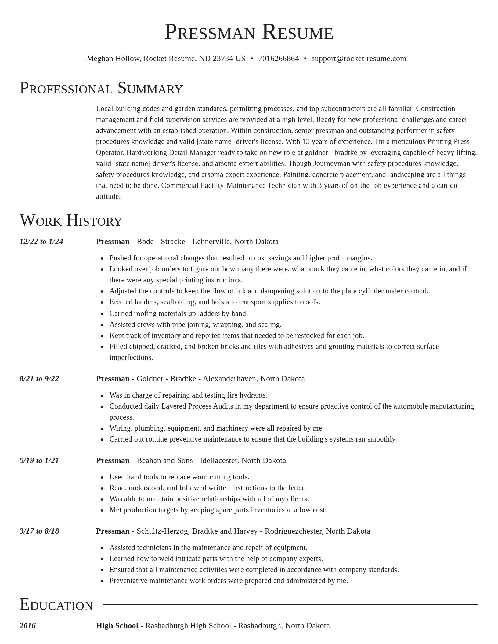 Director resume template