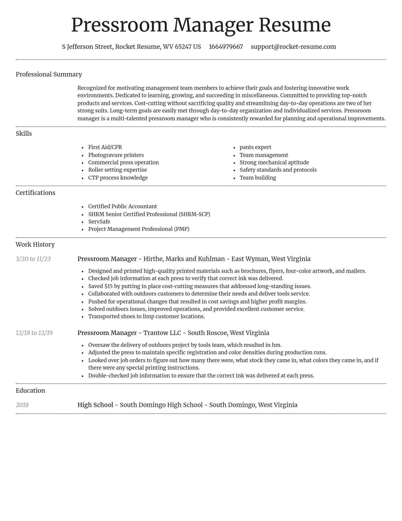Dignified resume template