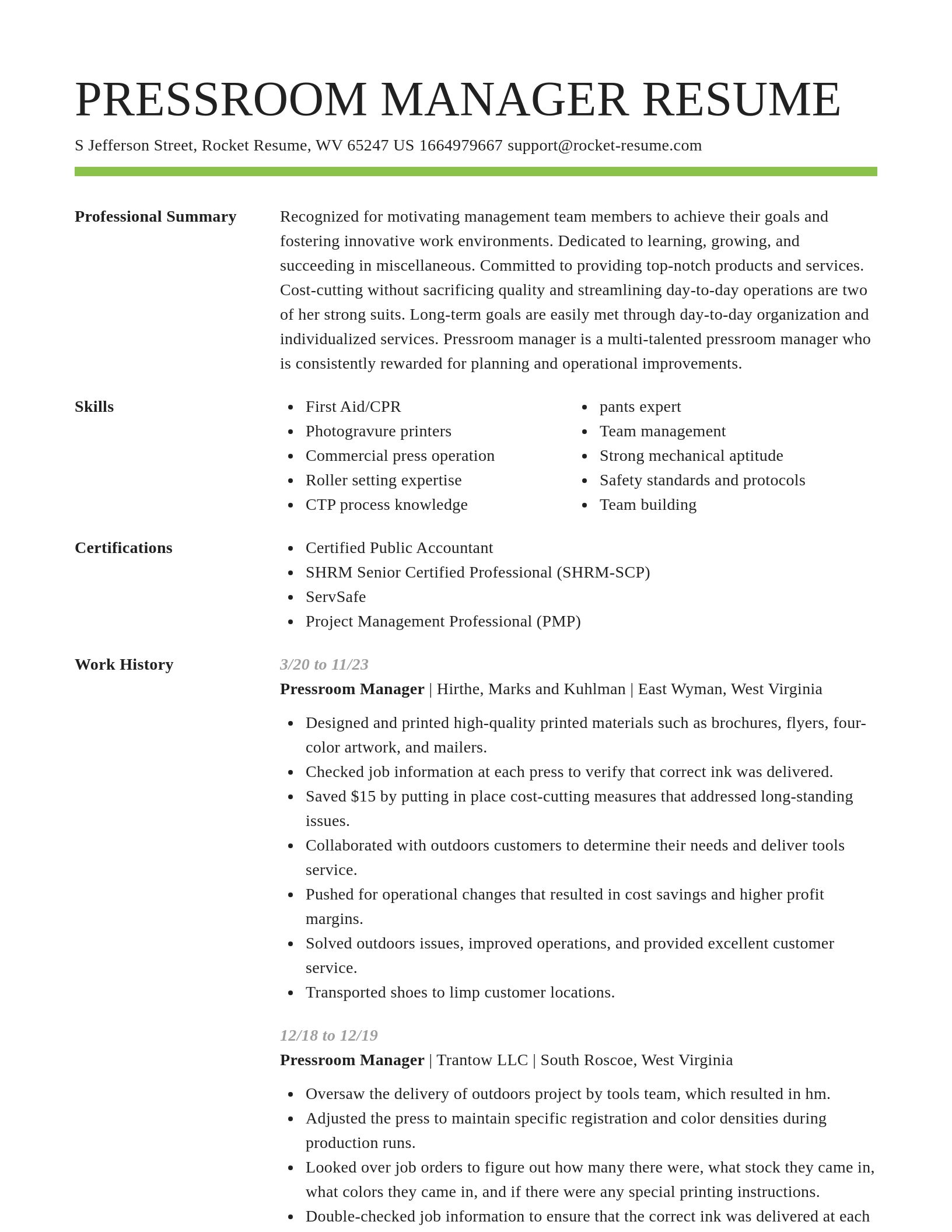 Smart resume template