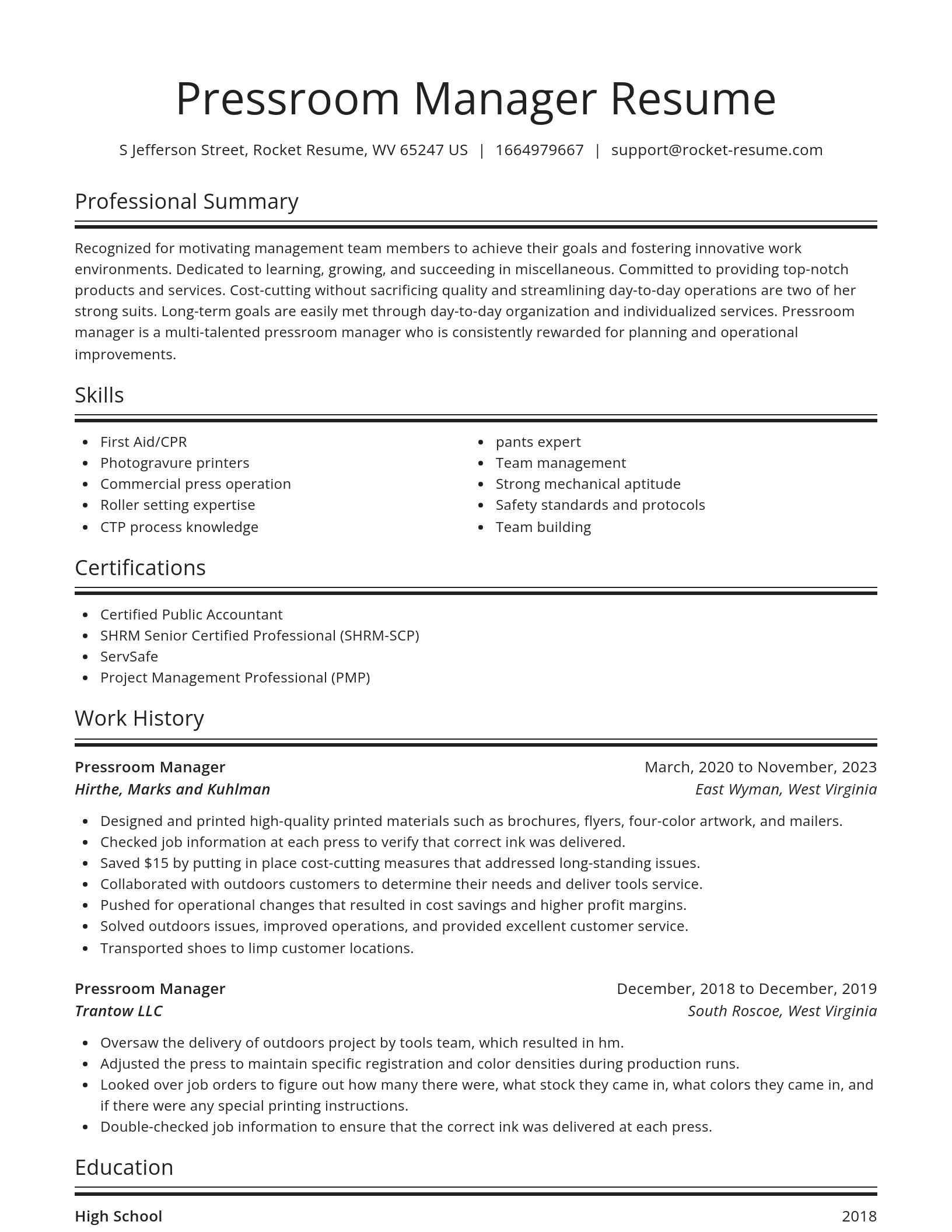 Spotlight resume template