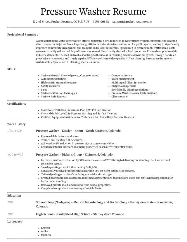 Dignified resume template