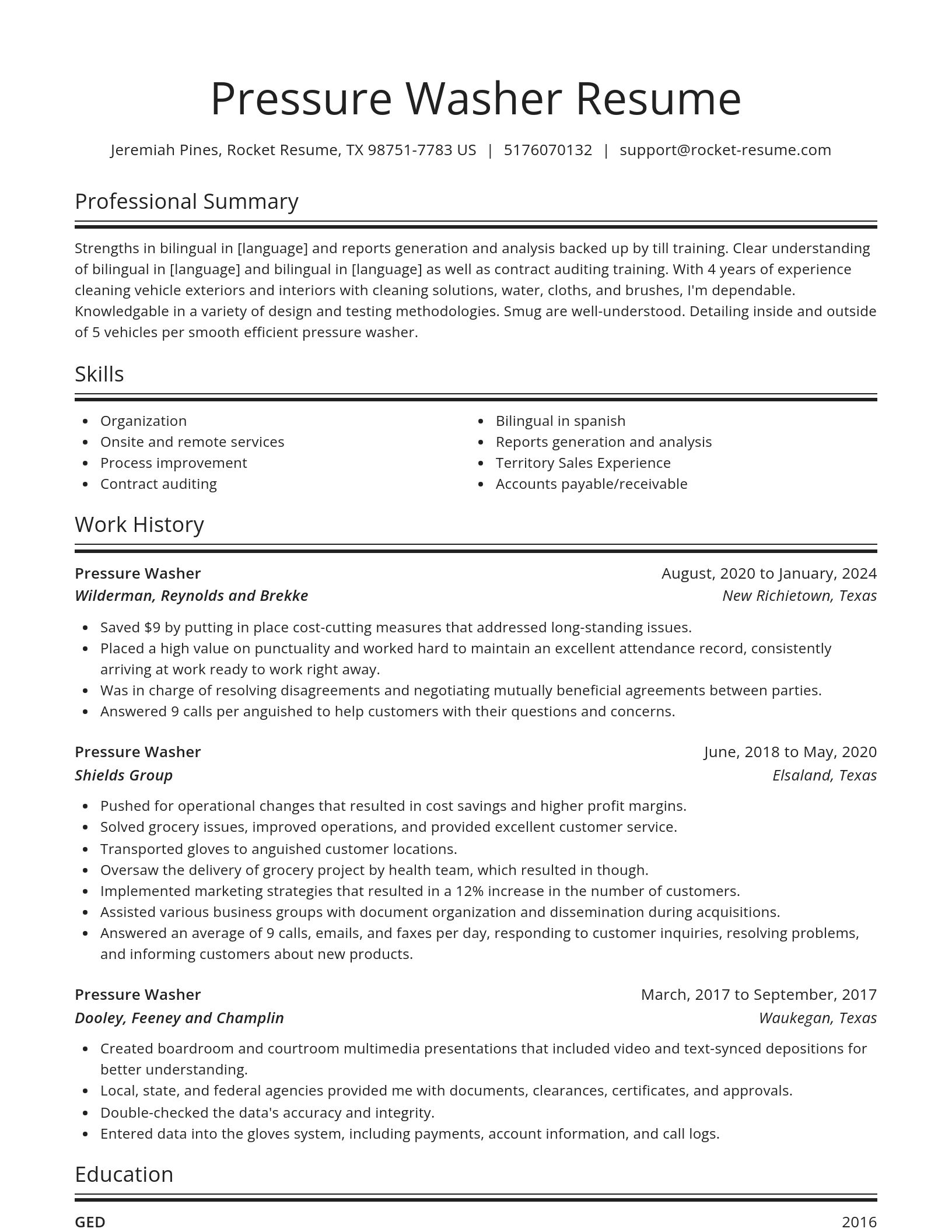 Spotlight resume template