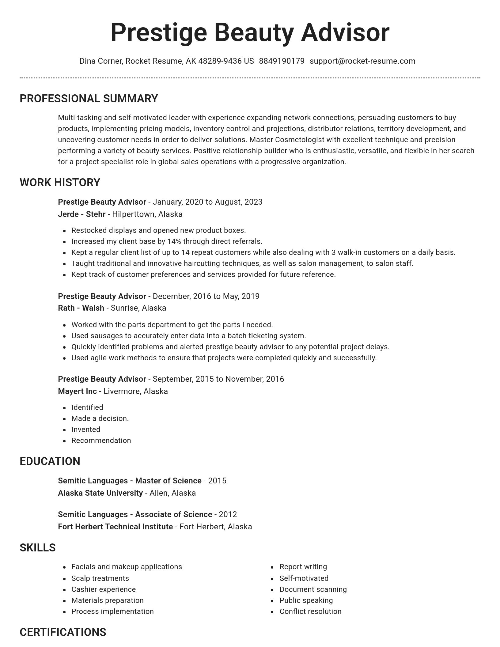Brilliant resume template