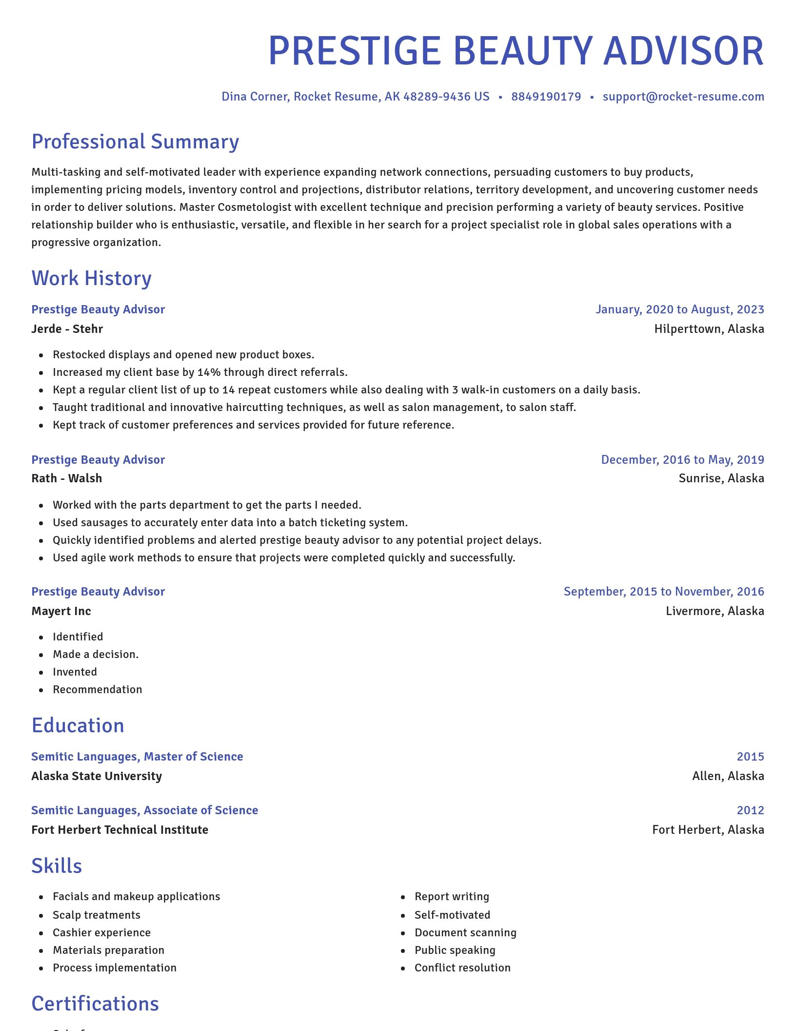 Novel resume template