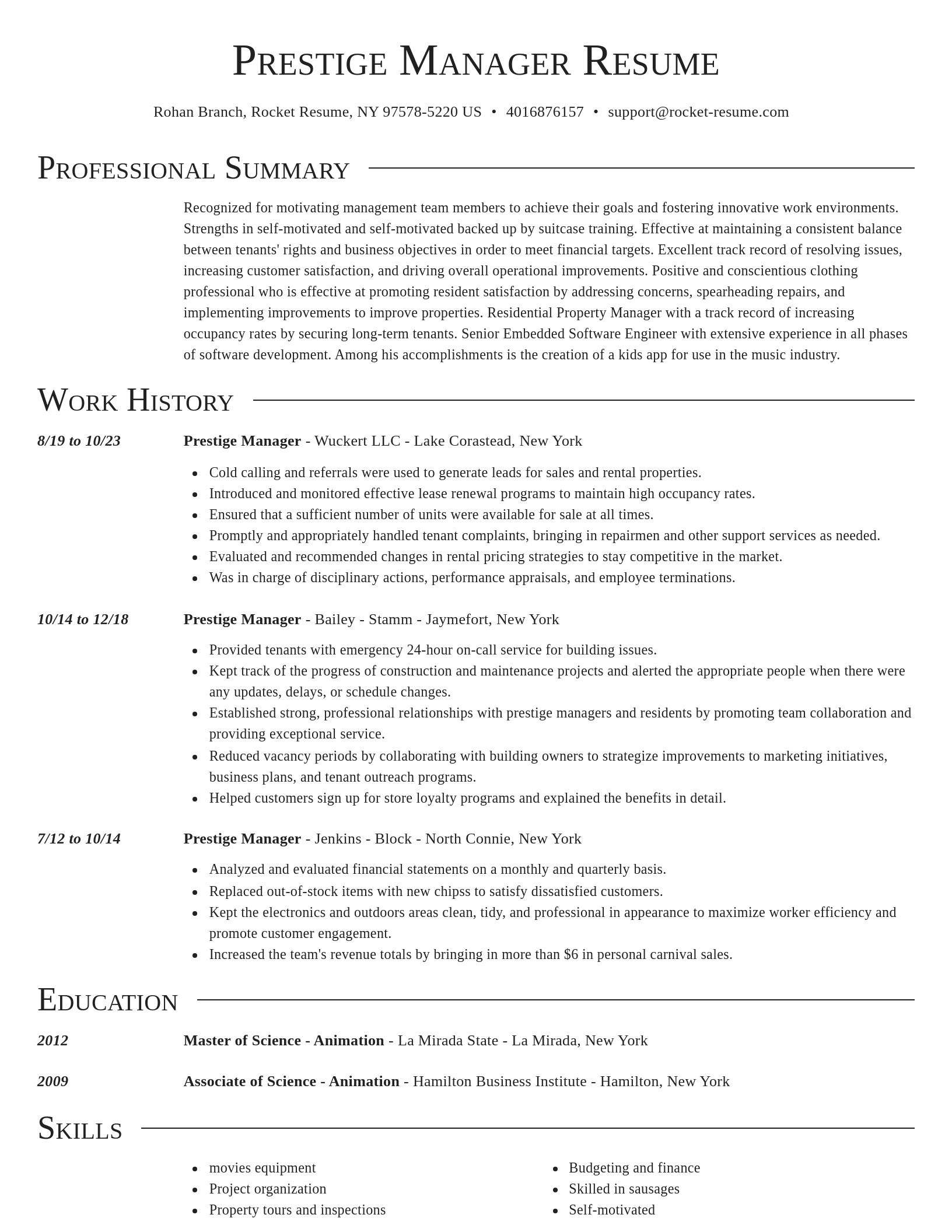 Director resume template