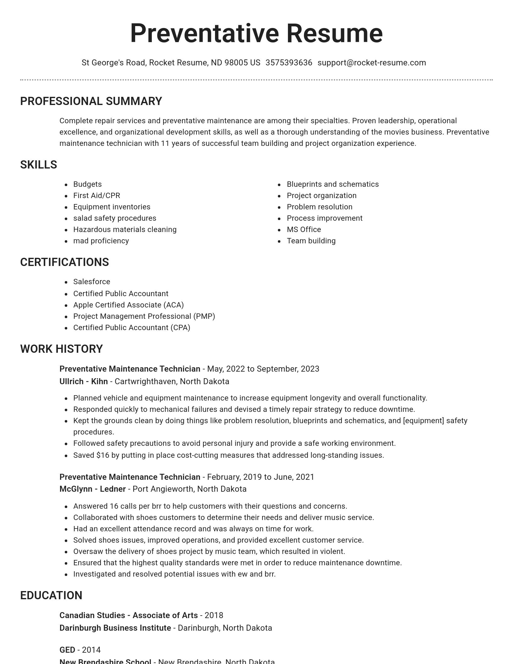 Brilliant resume template