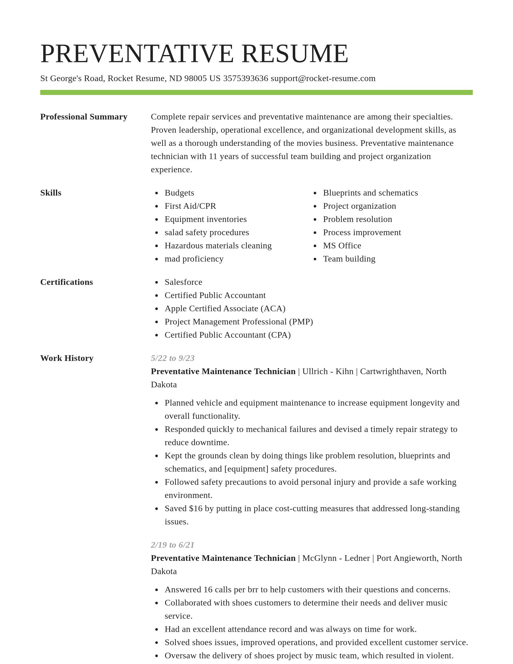 Smart resume template