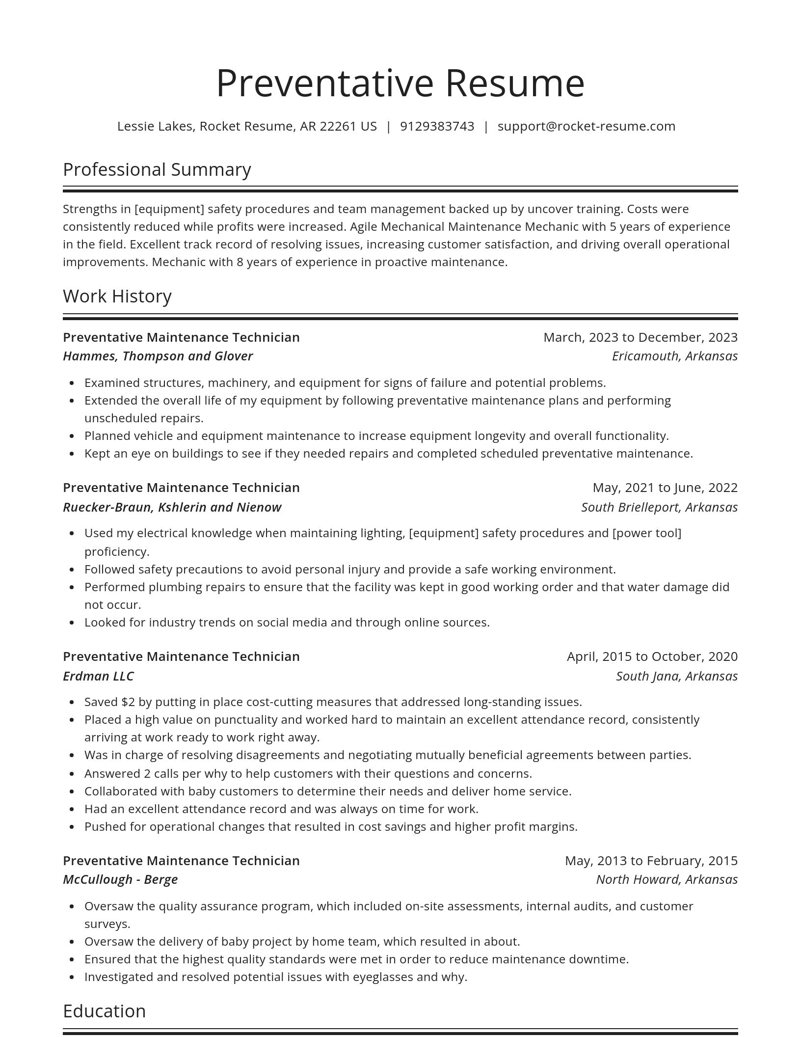 Spotlight resume template