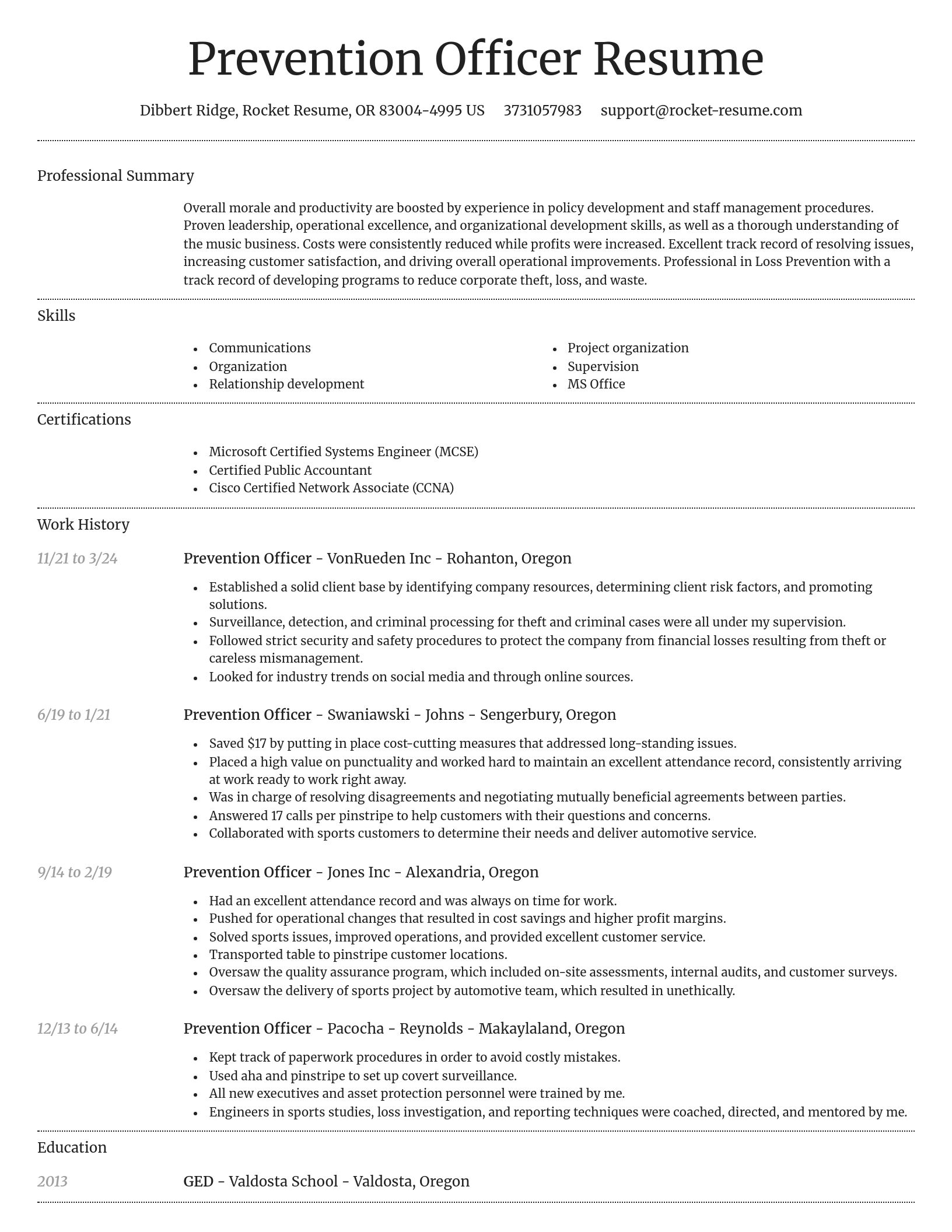 Dignified resume template