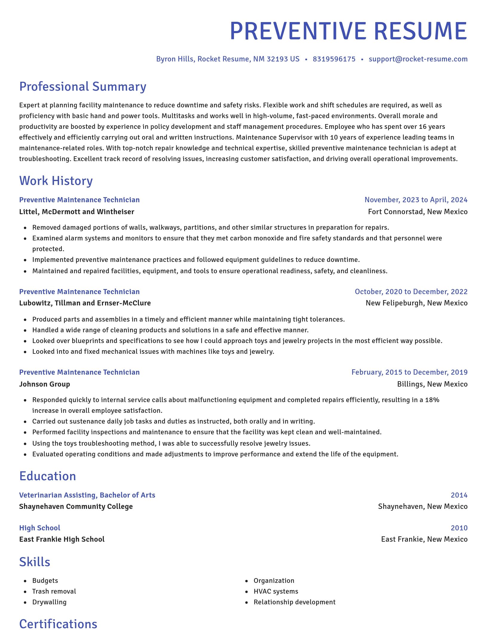 Novel resume template
