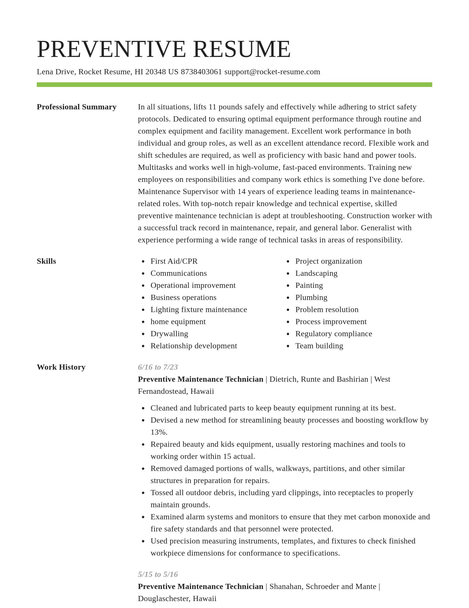 Smart resume template