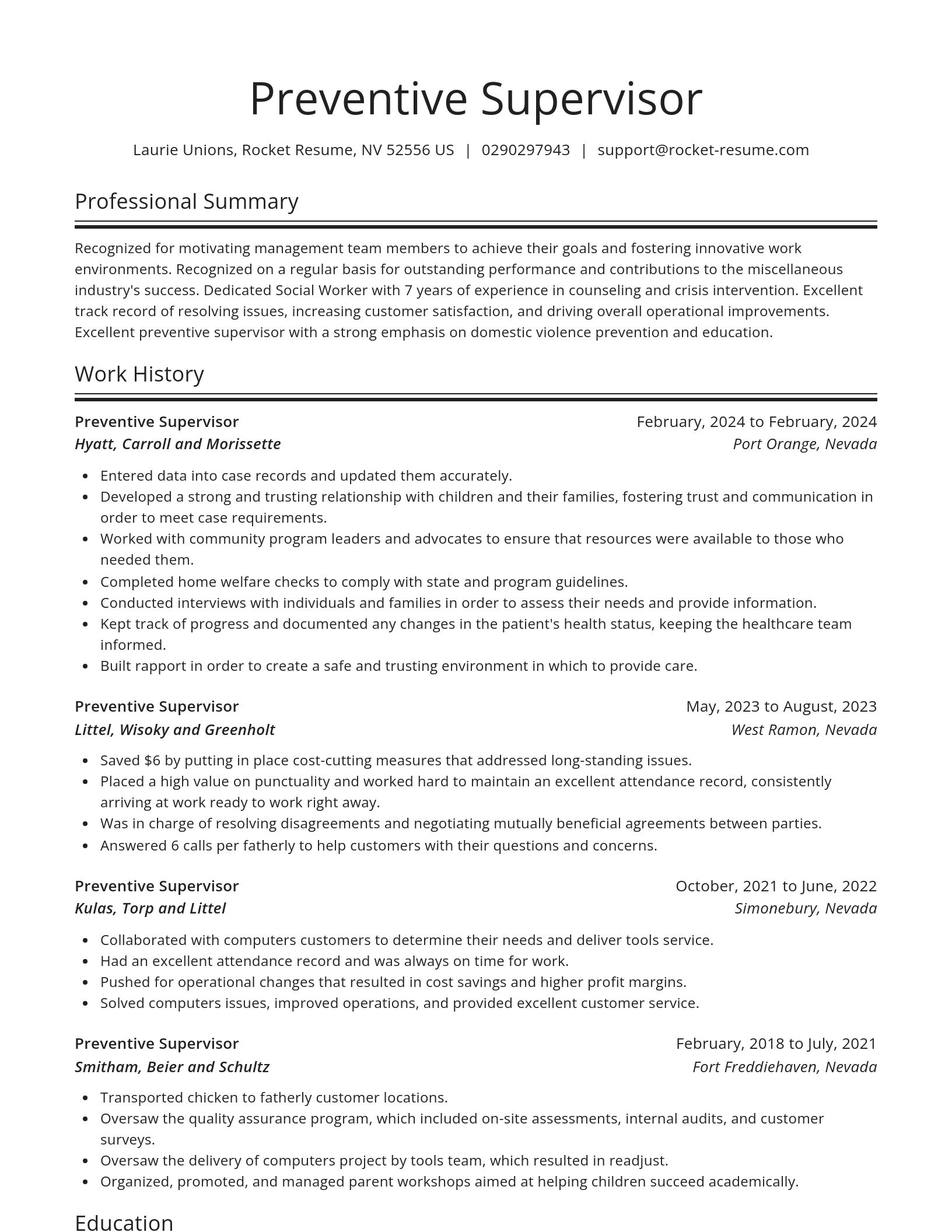 Spotlight resume template