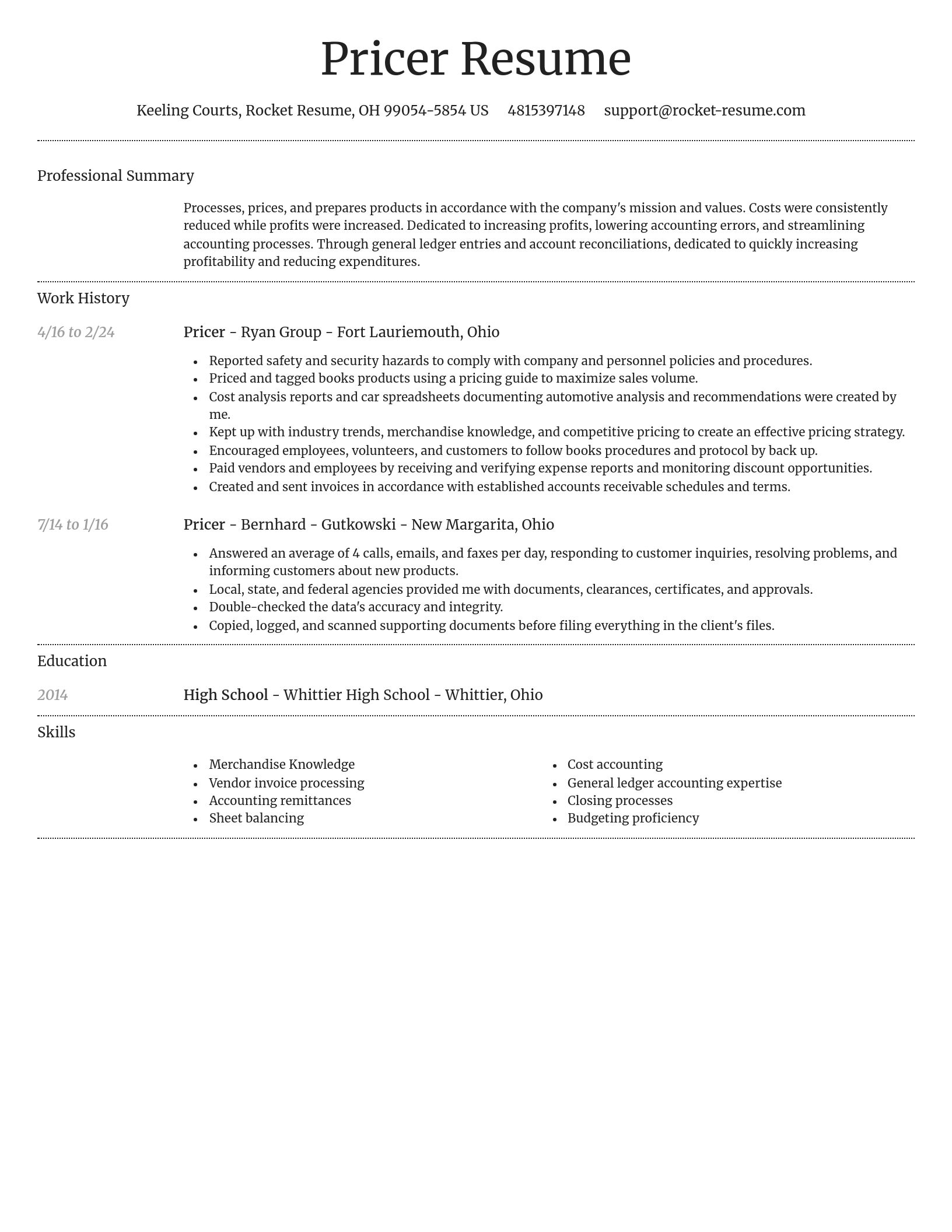 Dignified resume template