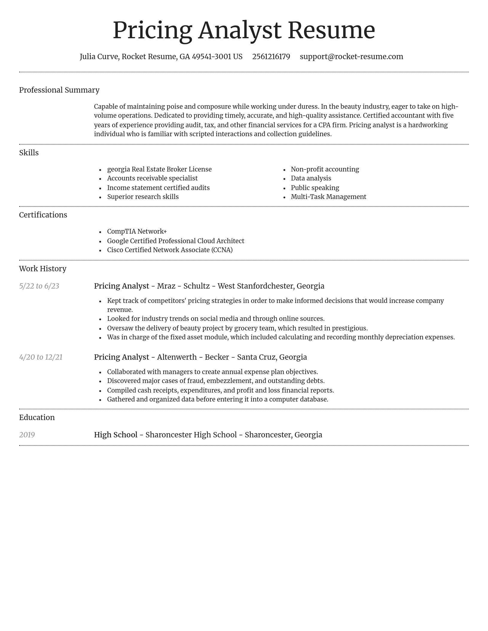 Dignified resume template