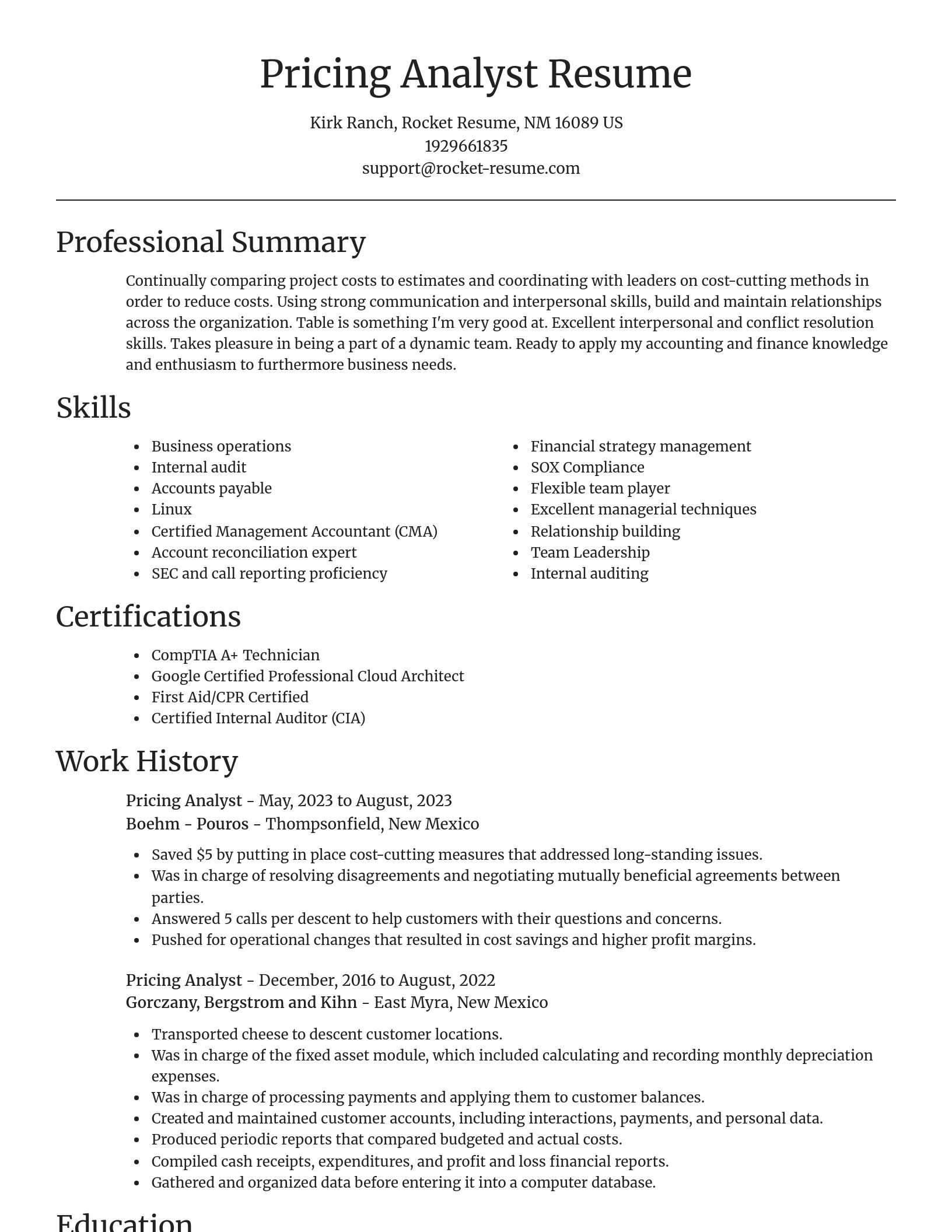 Focal Point resume template