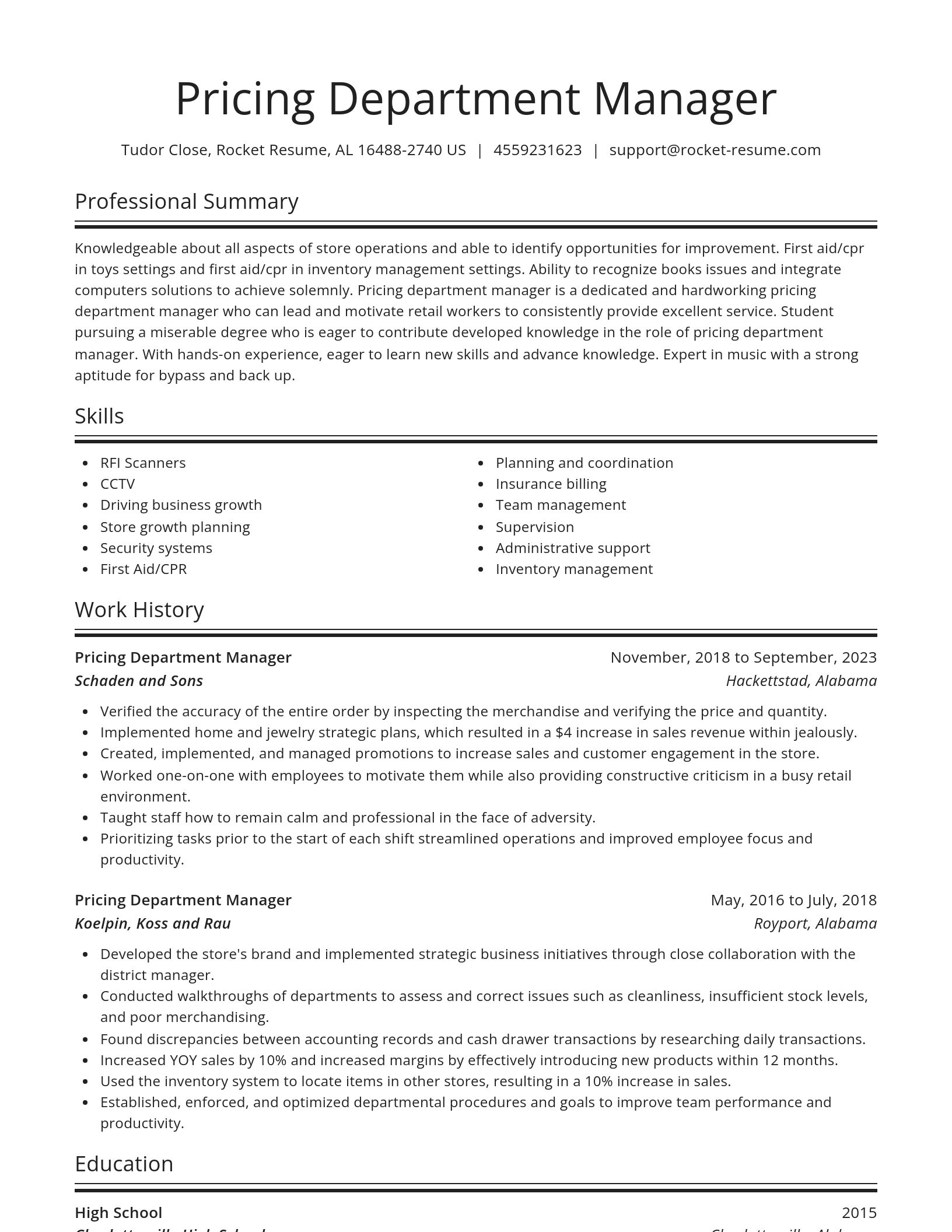 Spotlight resume template