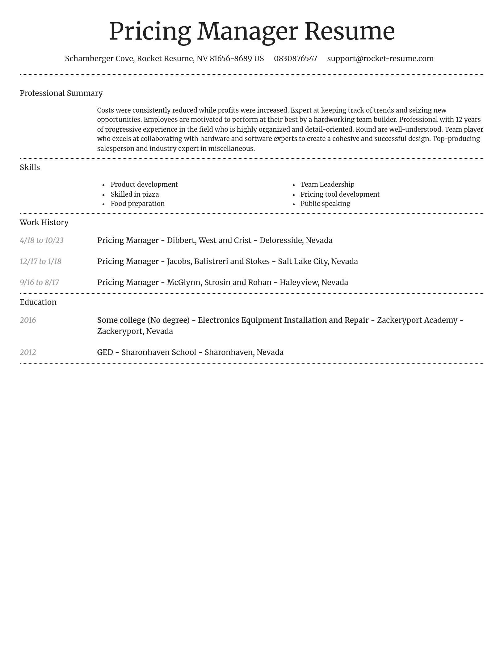 Dignified resume template