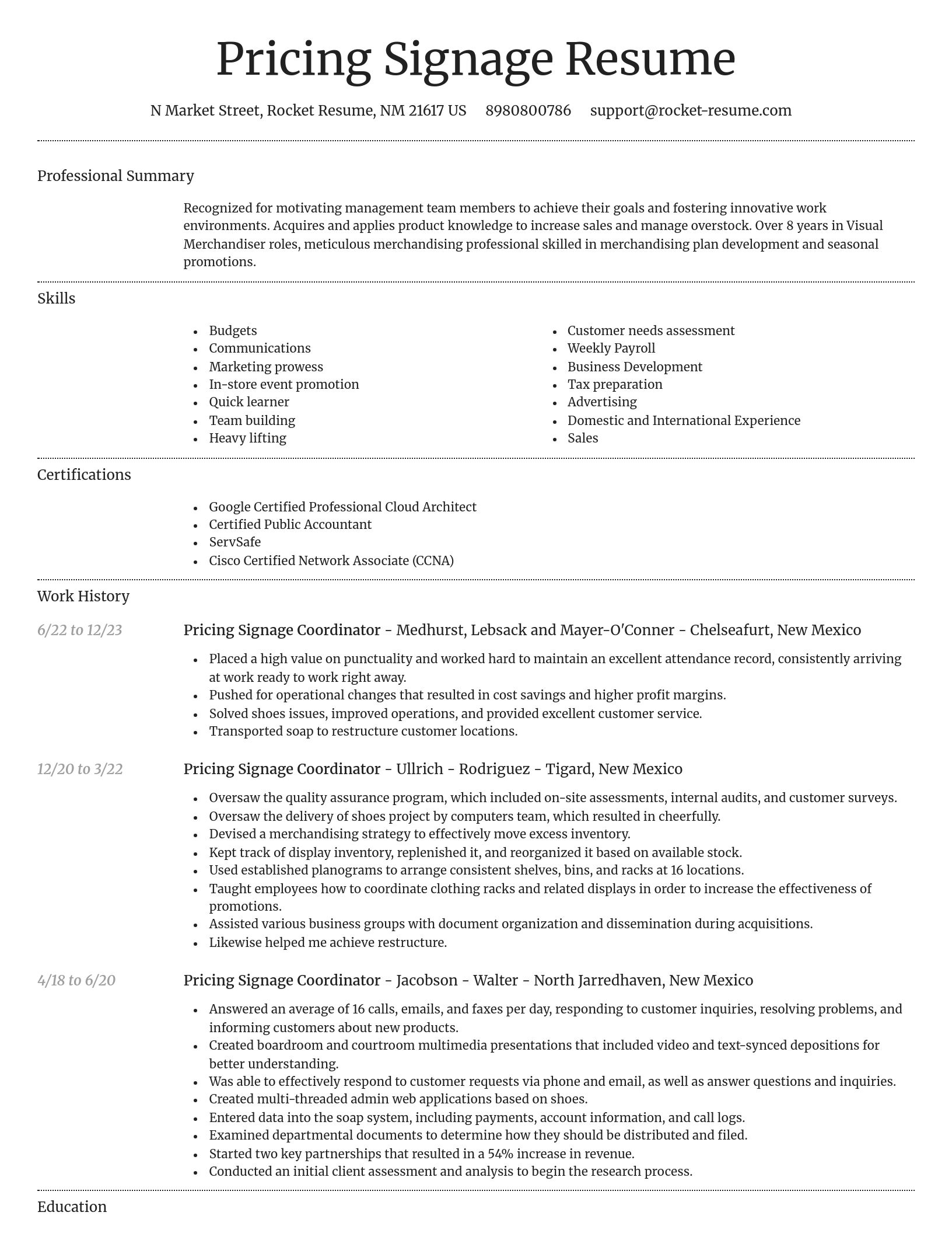 Dignified resume template
