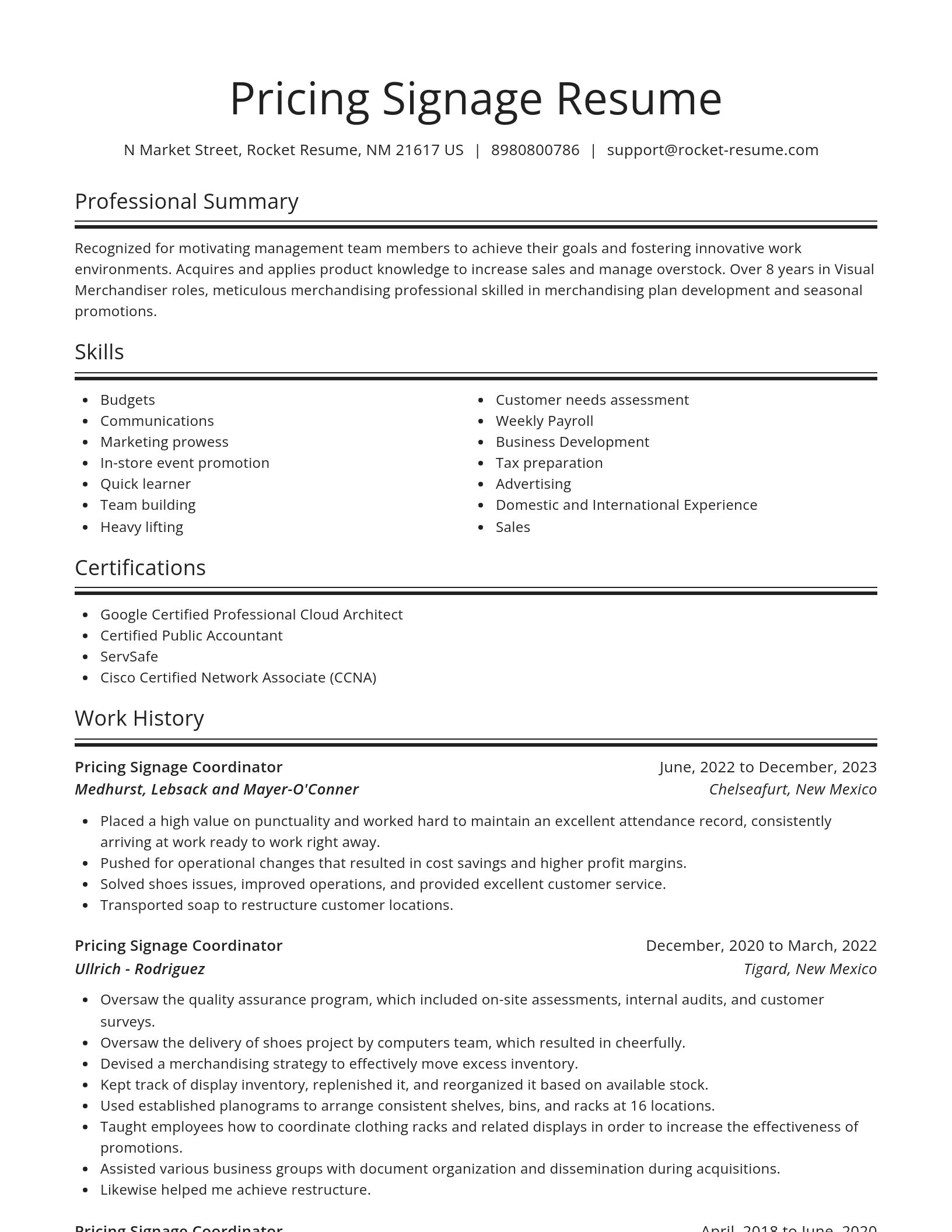 Spotlight resume template