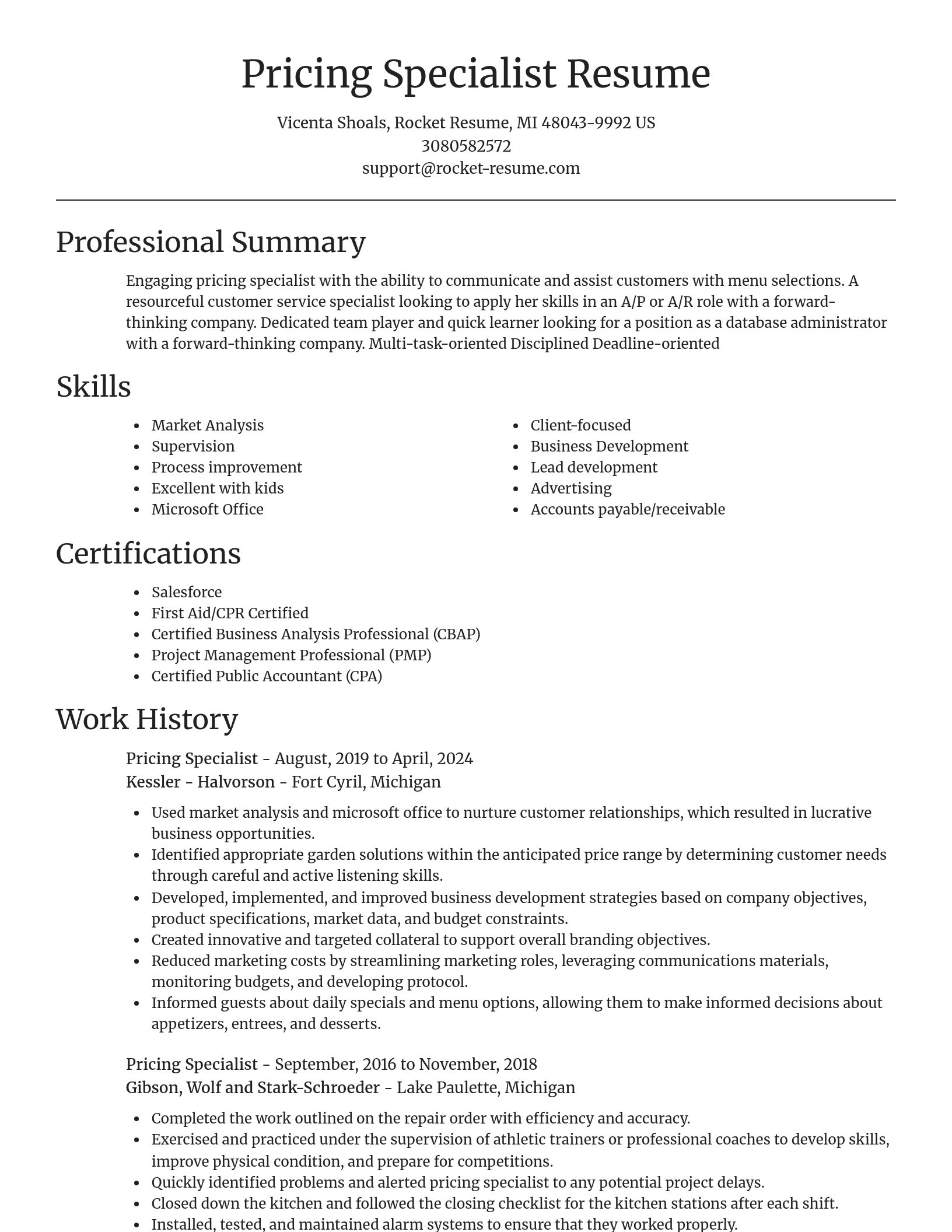 Focal Point resume template