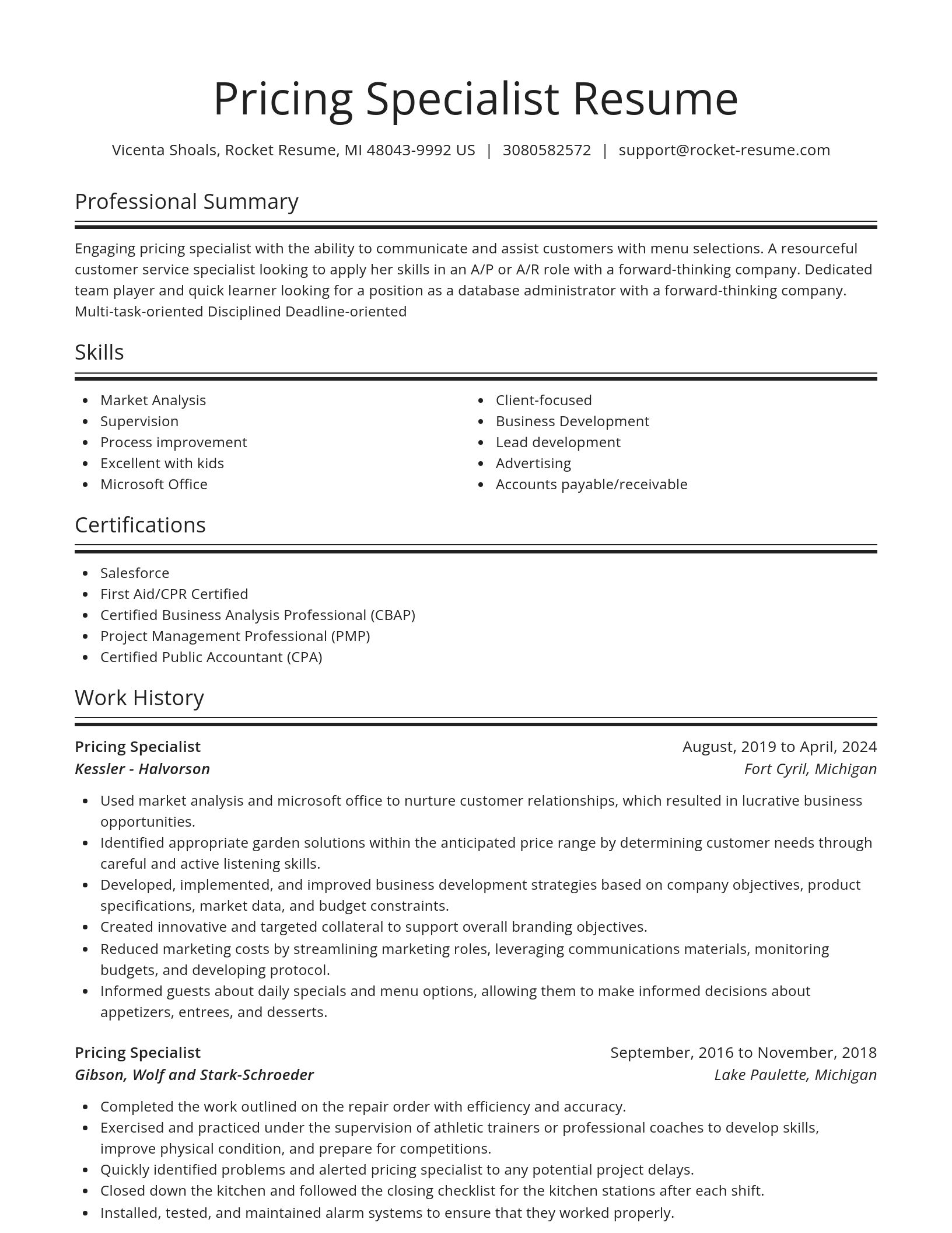 Spotlight resume template