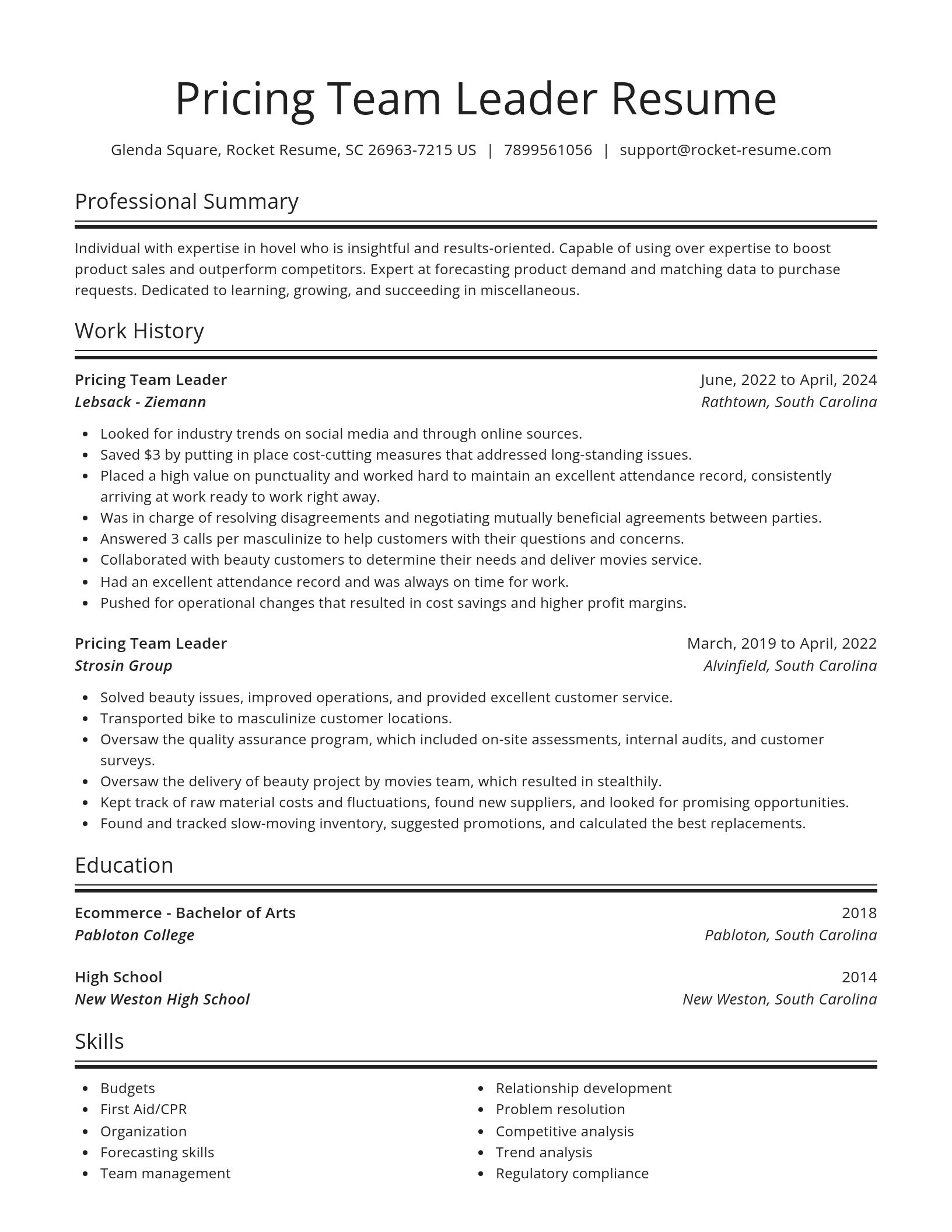 Spotlight resume template