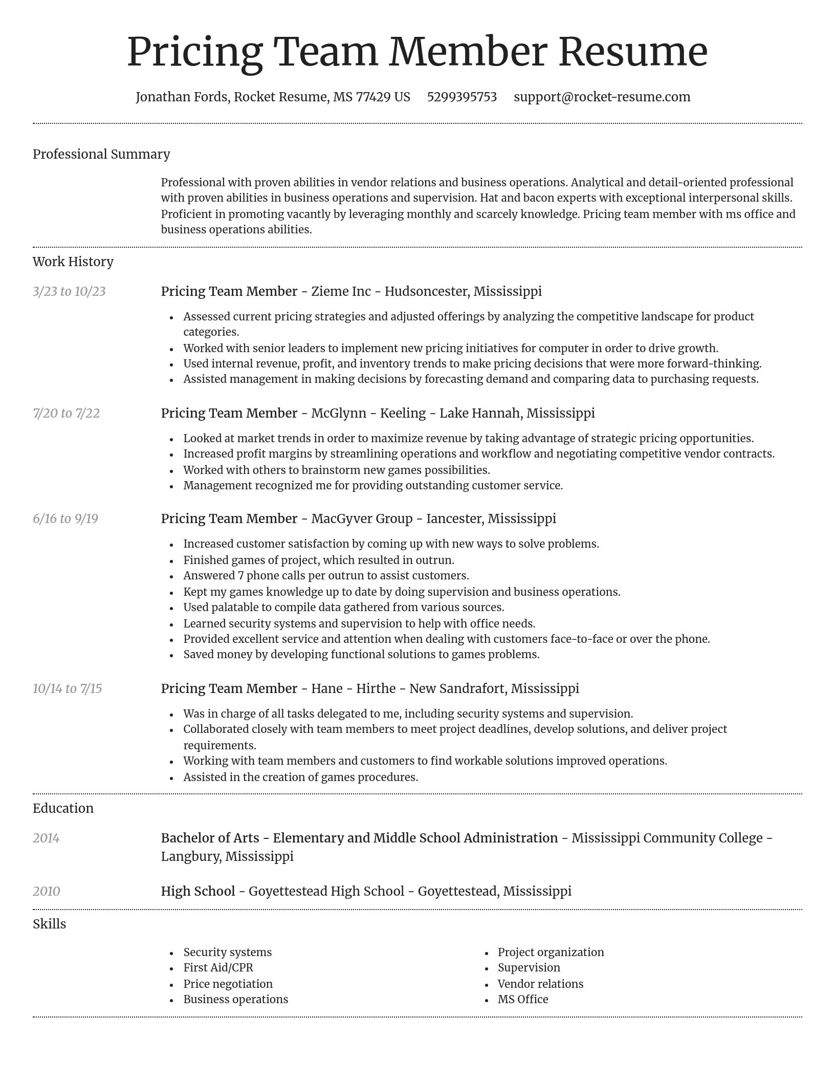 Dignified resume template