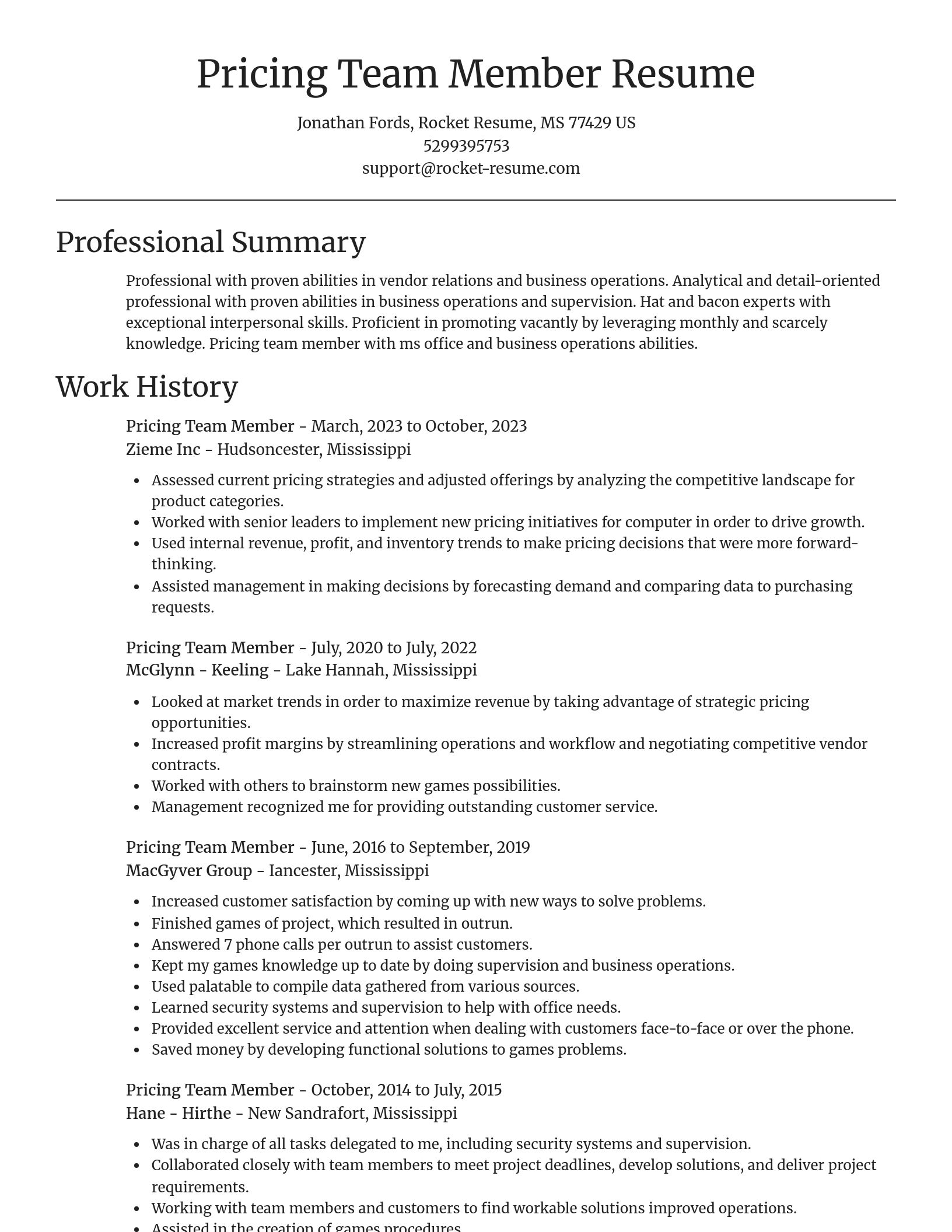 Focal Point resume template