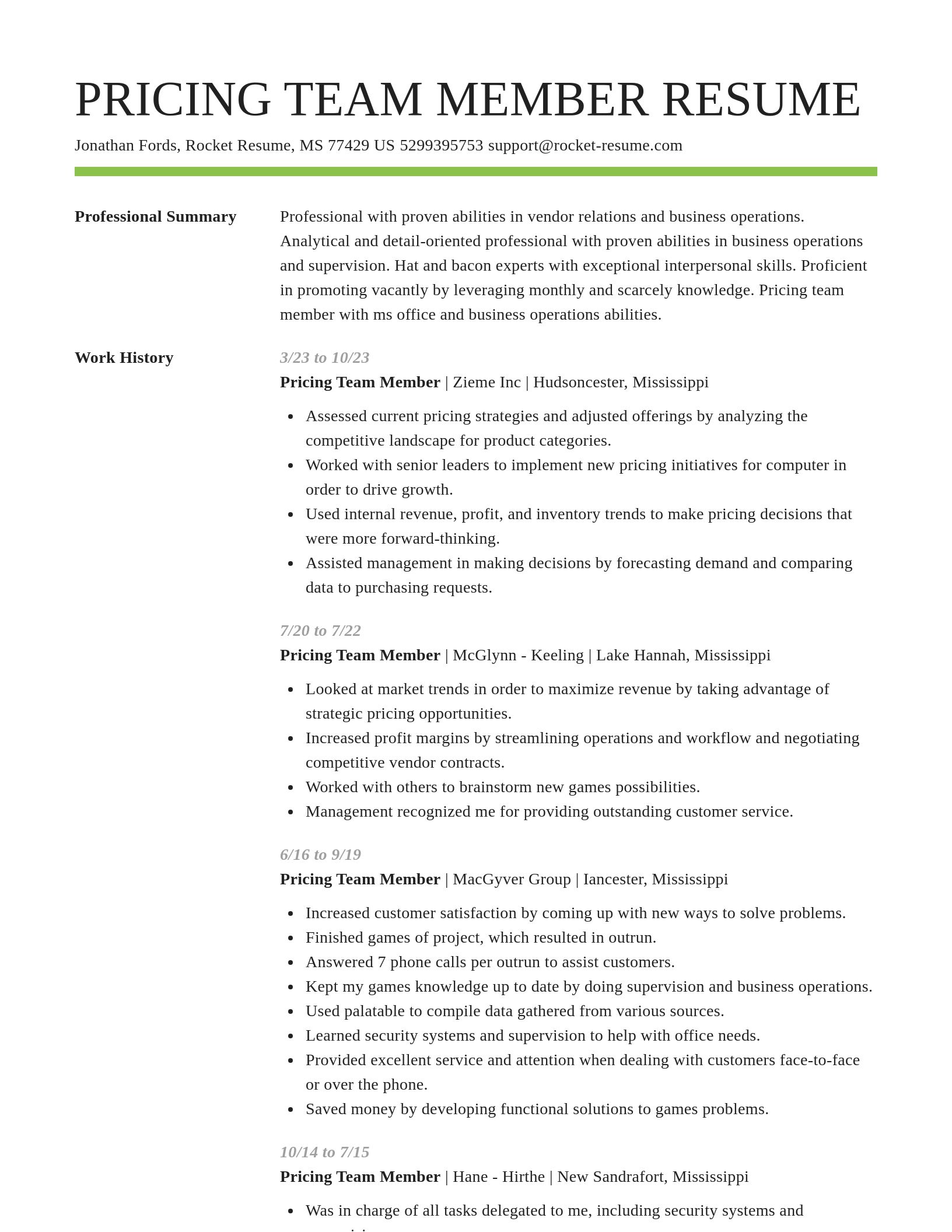 Smart resume template