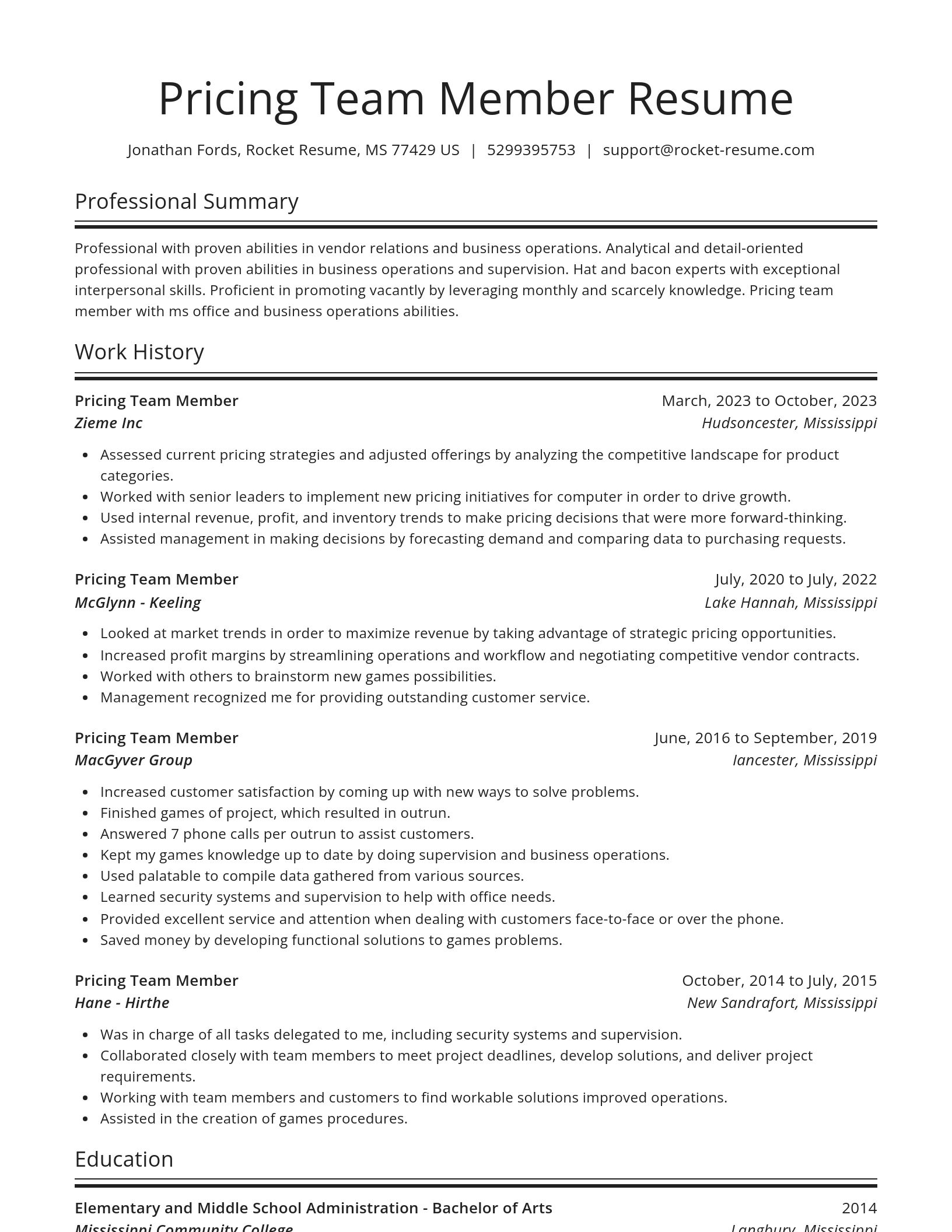 Spotlight resume template