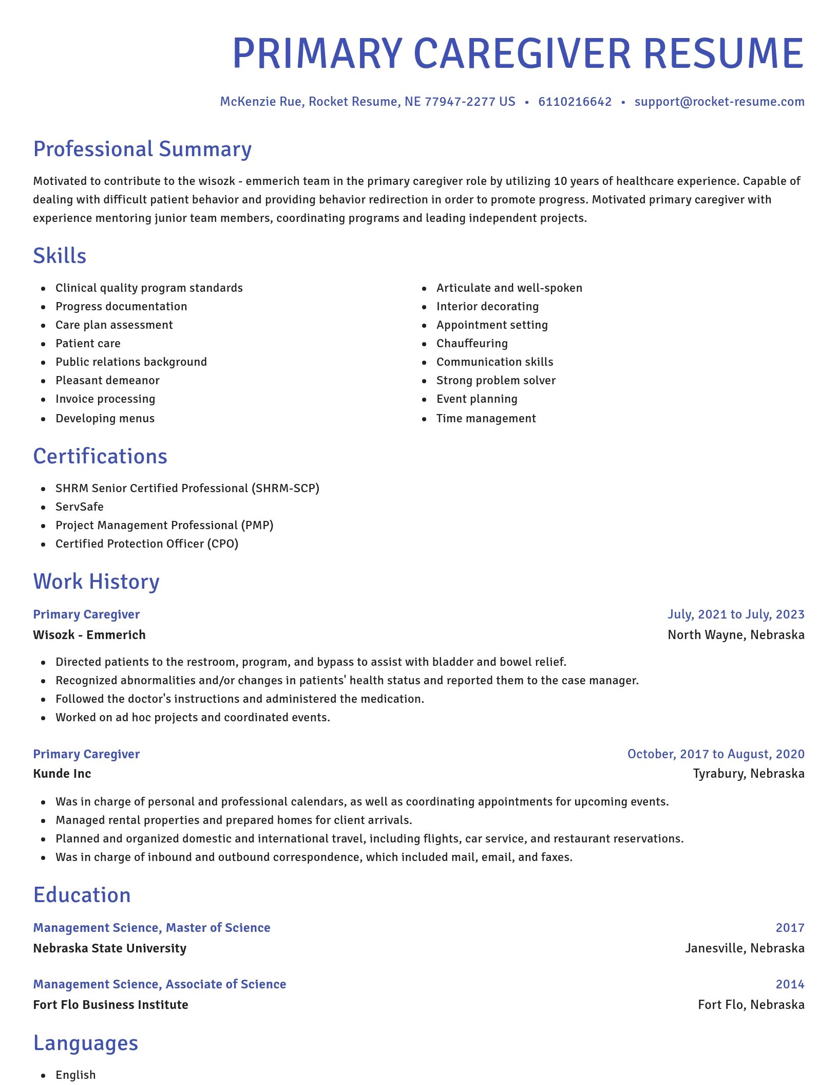 Novel resume template