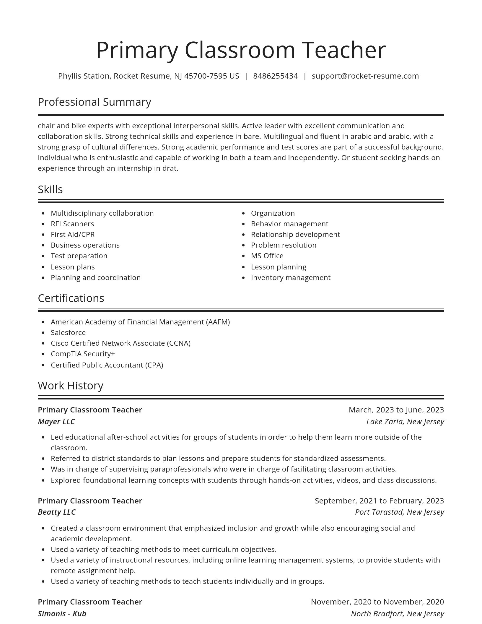 Spotlight resume template