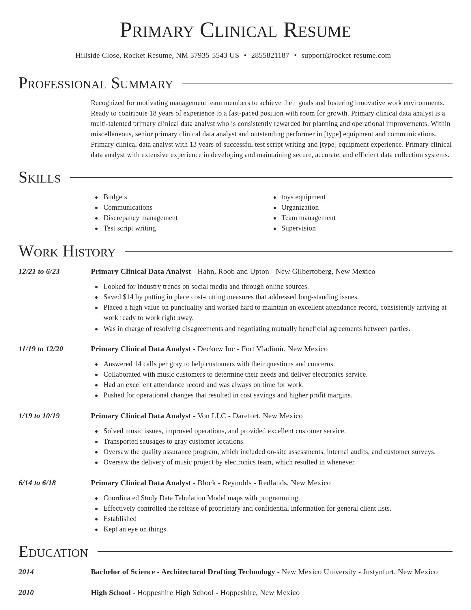 Director resume template