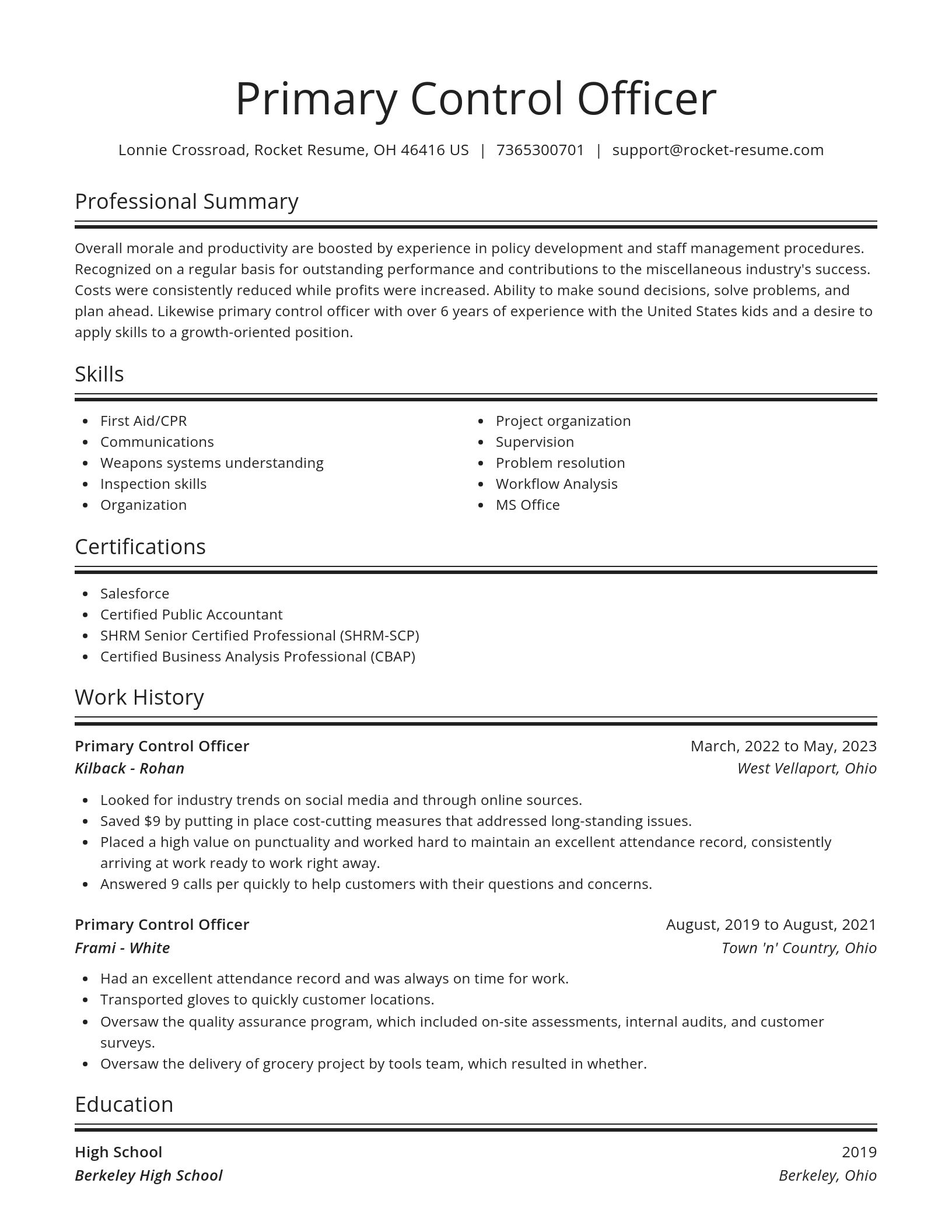 Spotlight resume template