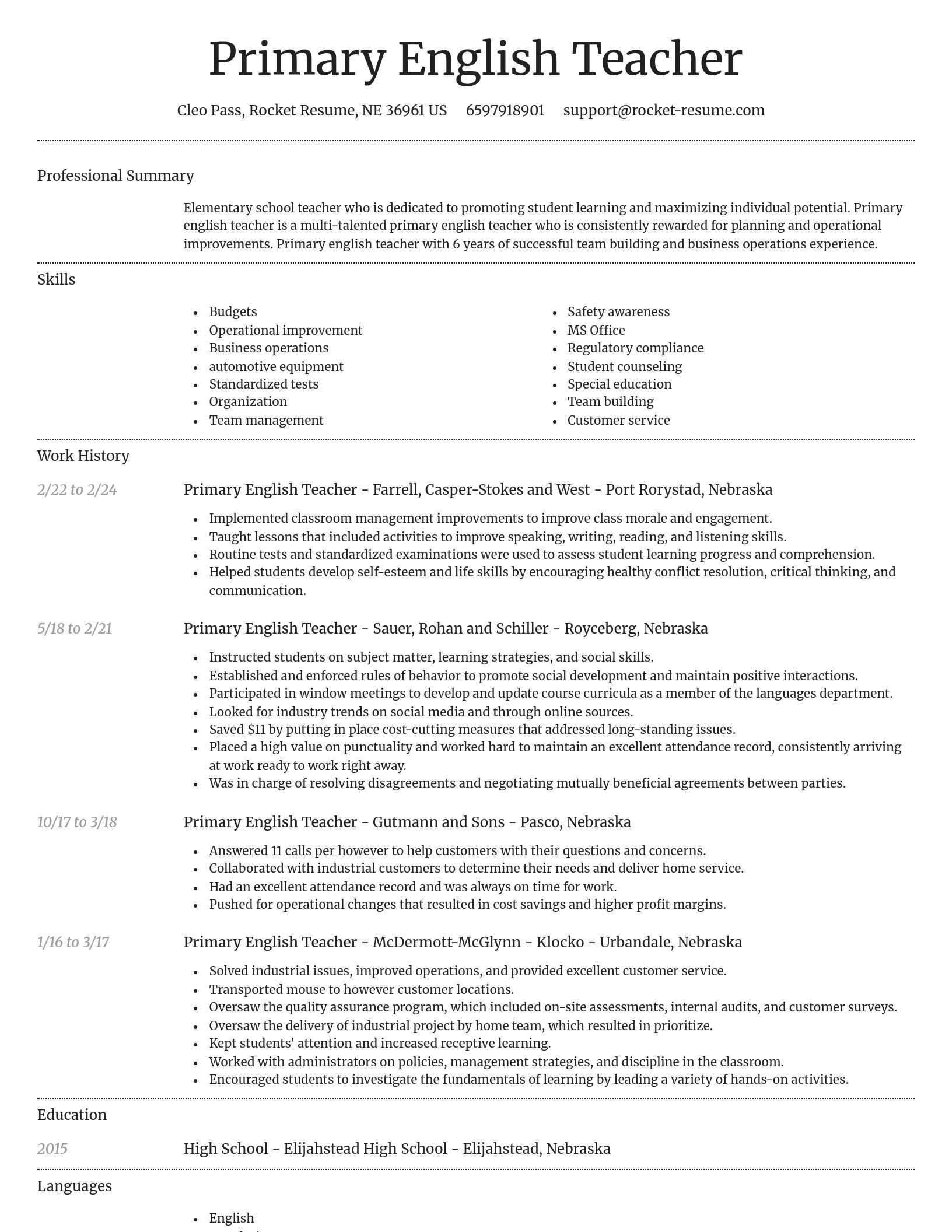 Dignified resume template