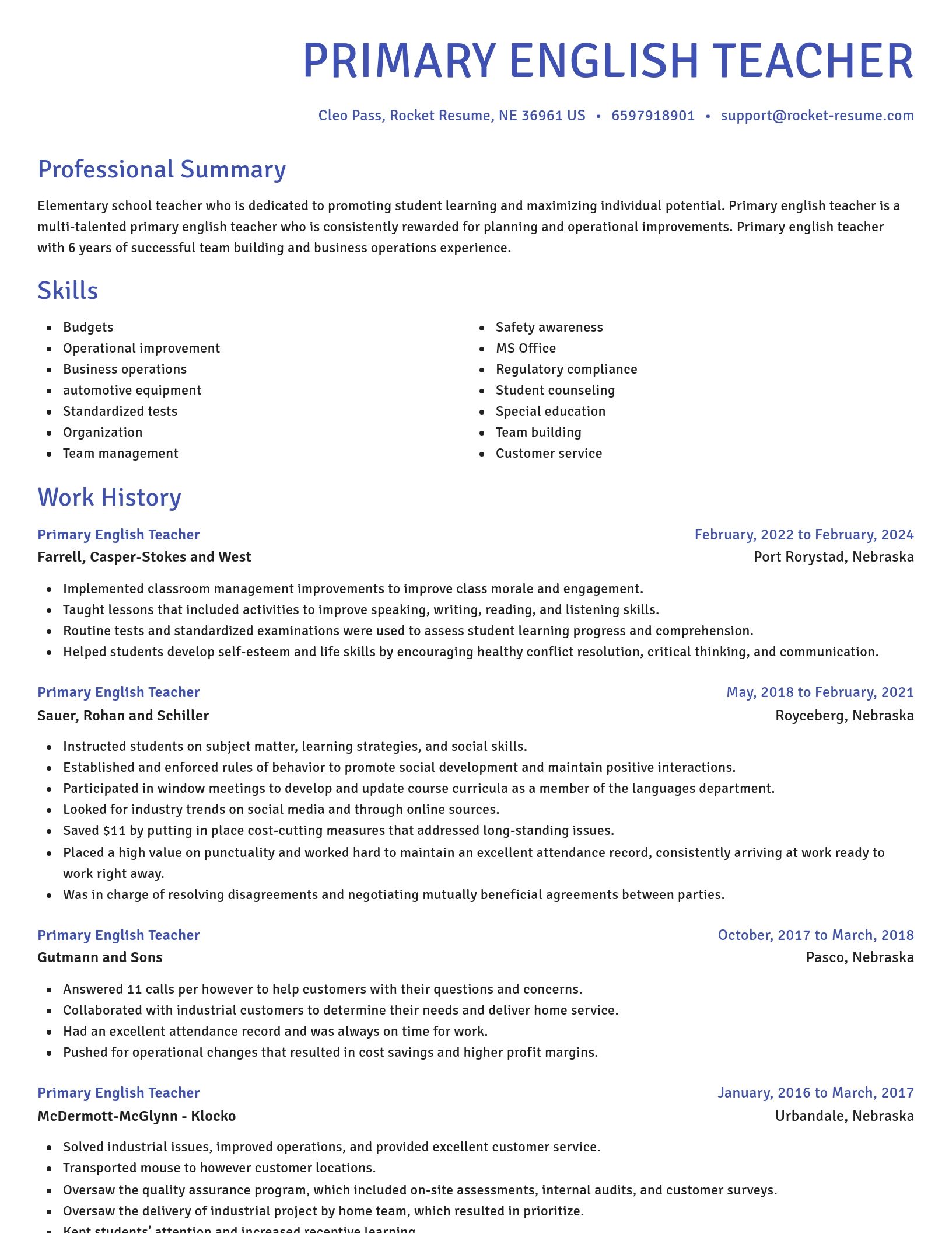 Novel resume template
