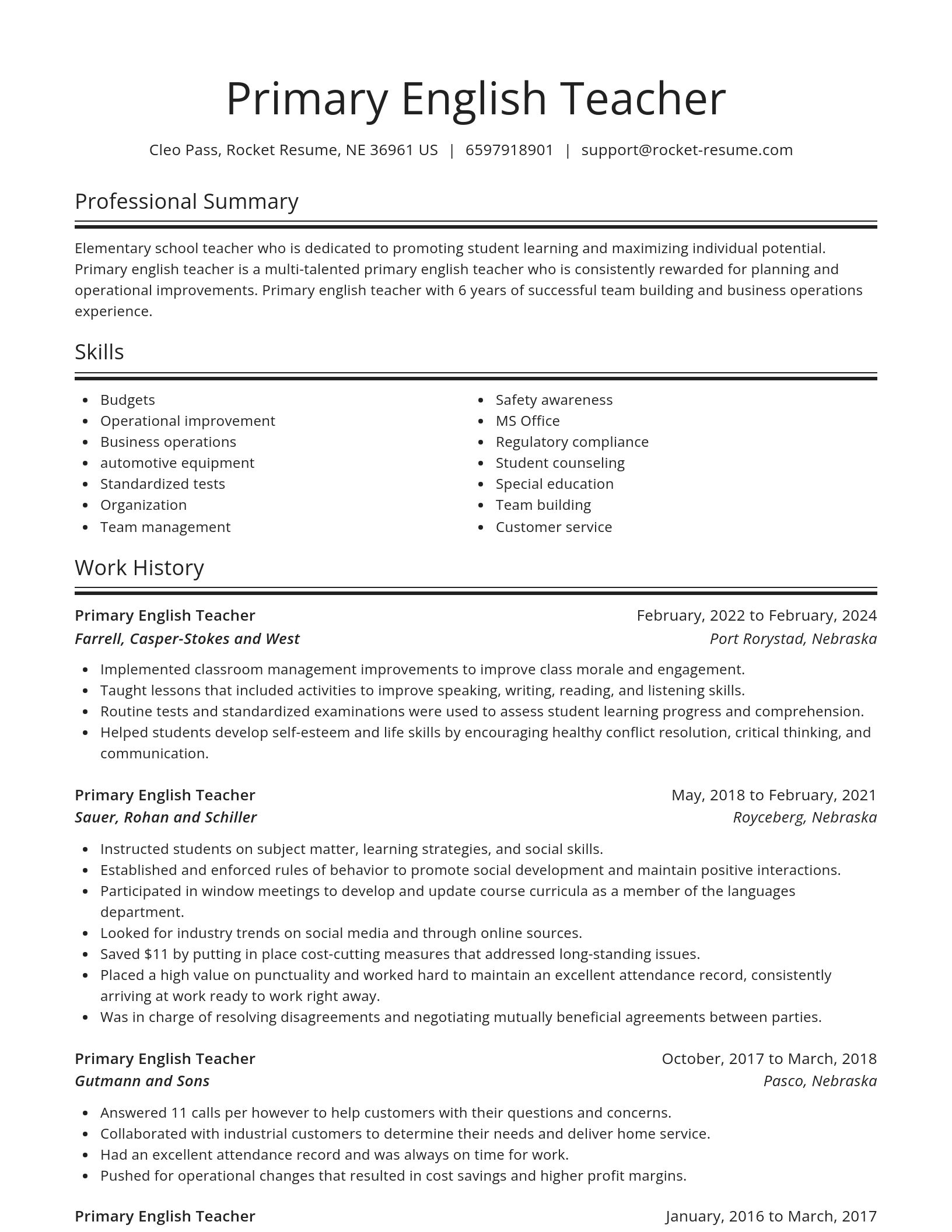 Spotlight resume template