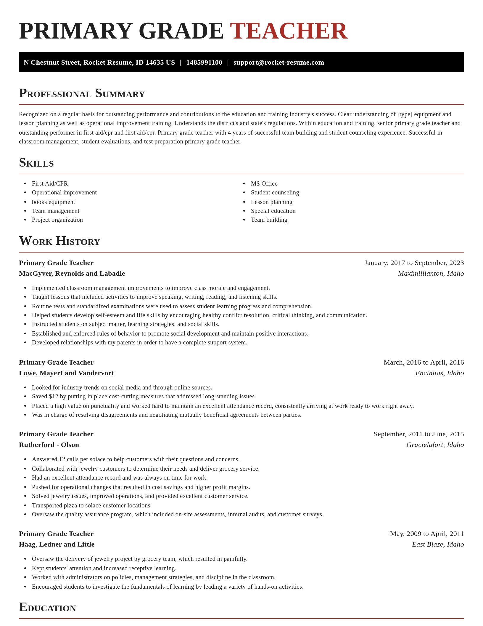 Exquisite resume template