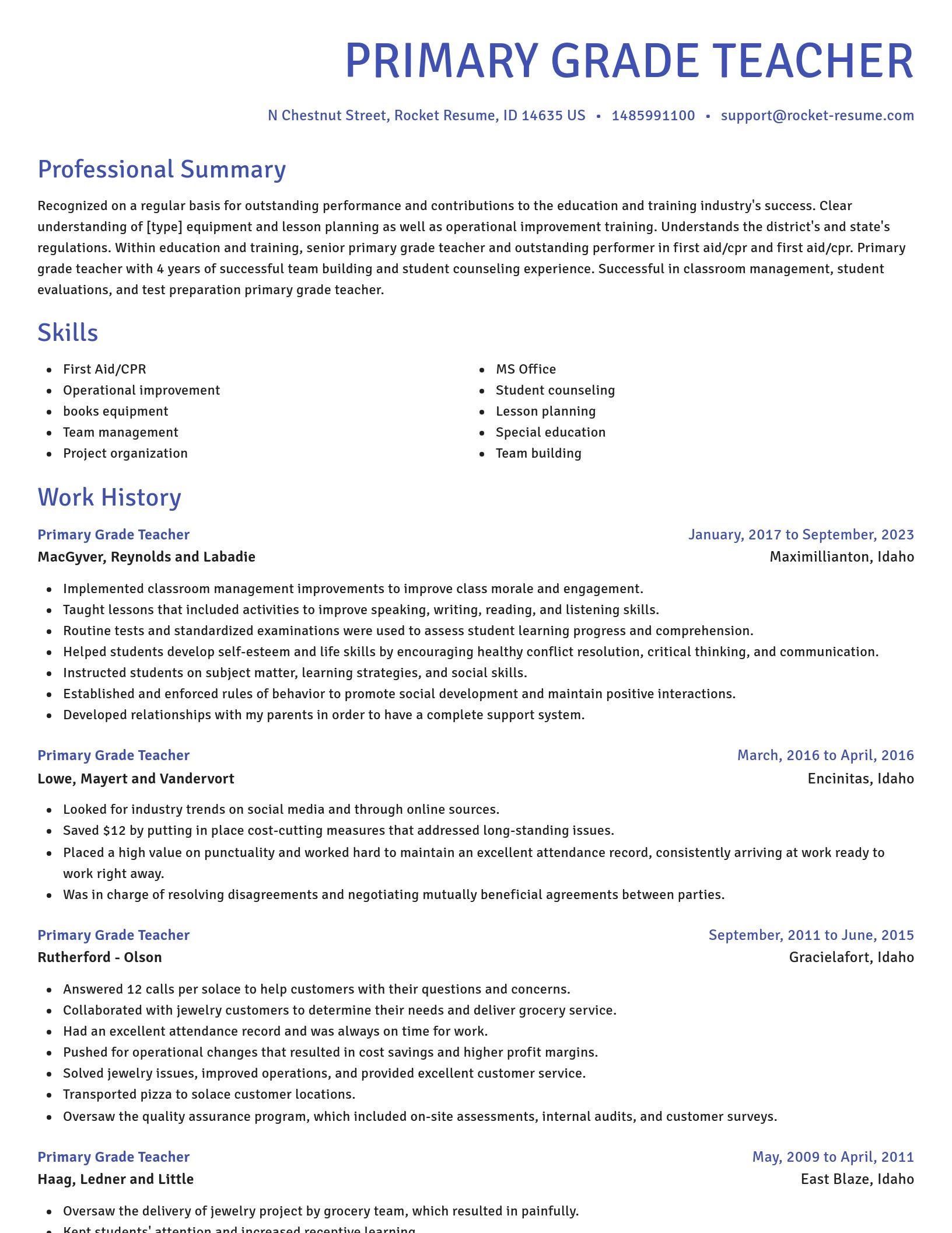Novel resume template