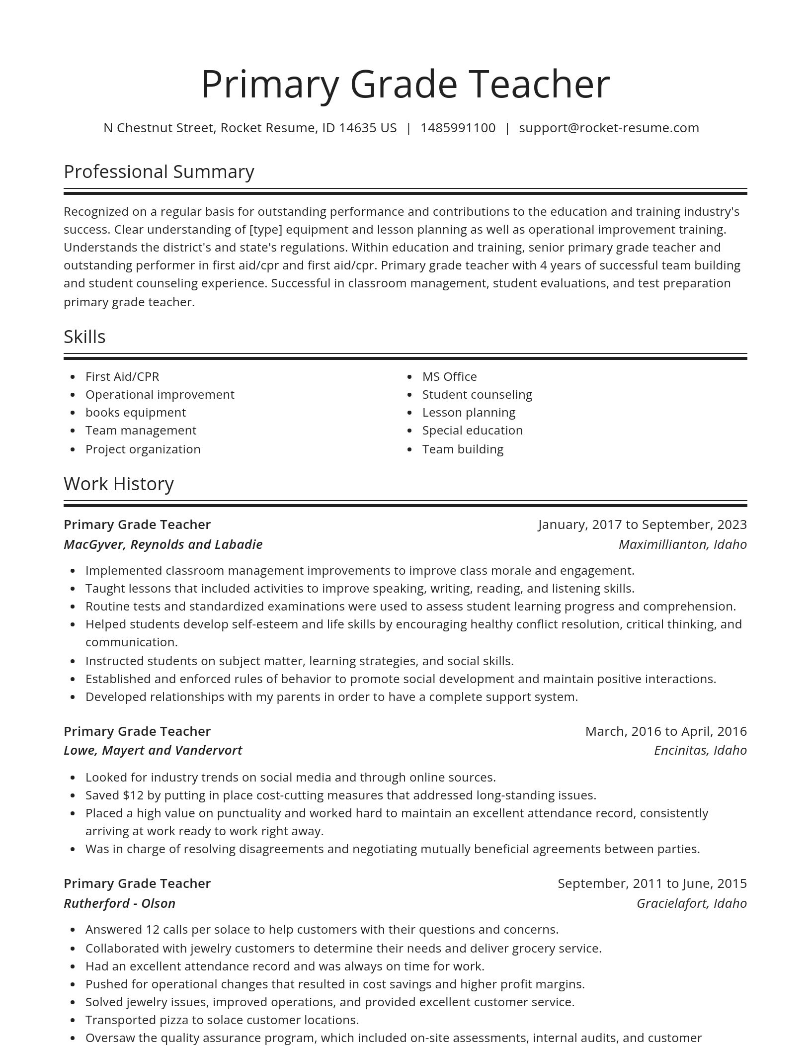 Spotlight resume template