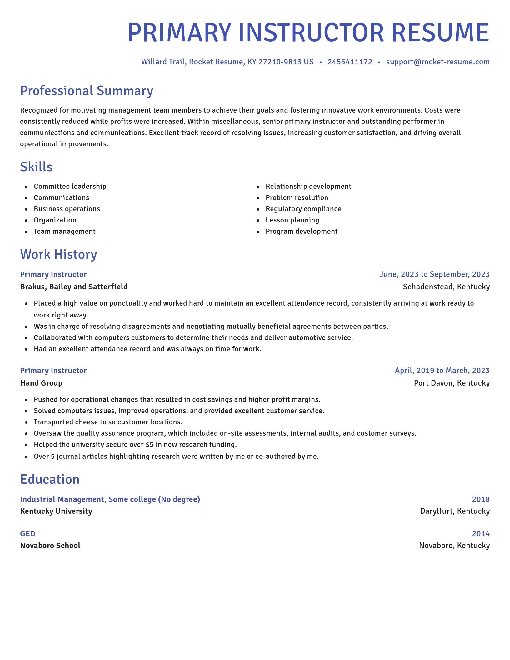 Novel resume template