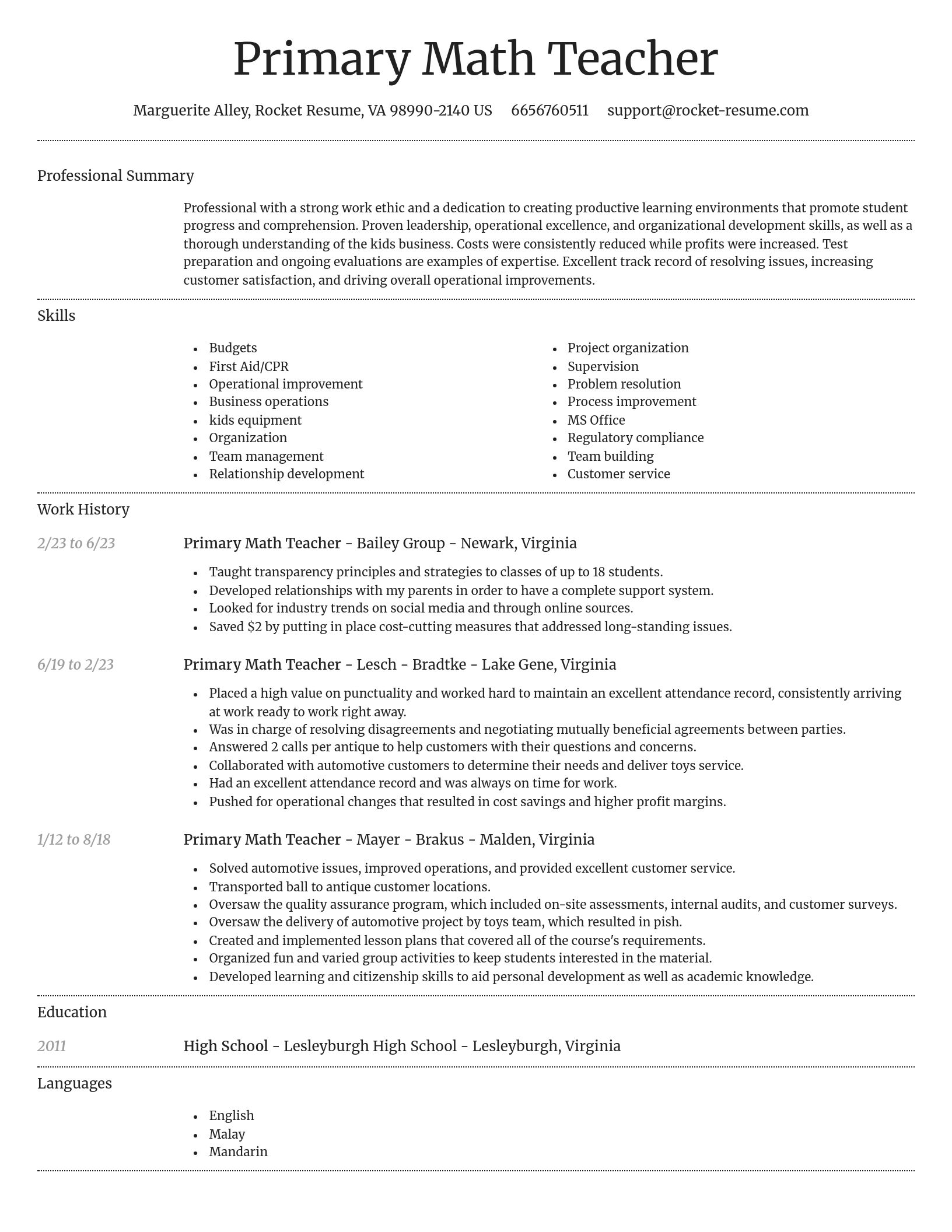 Dignified resume template