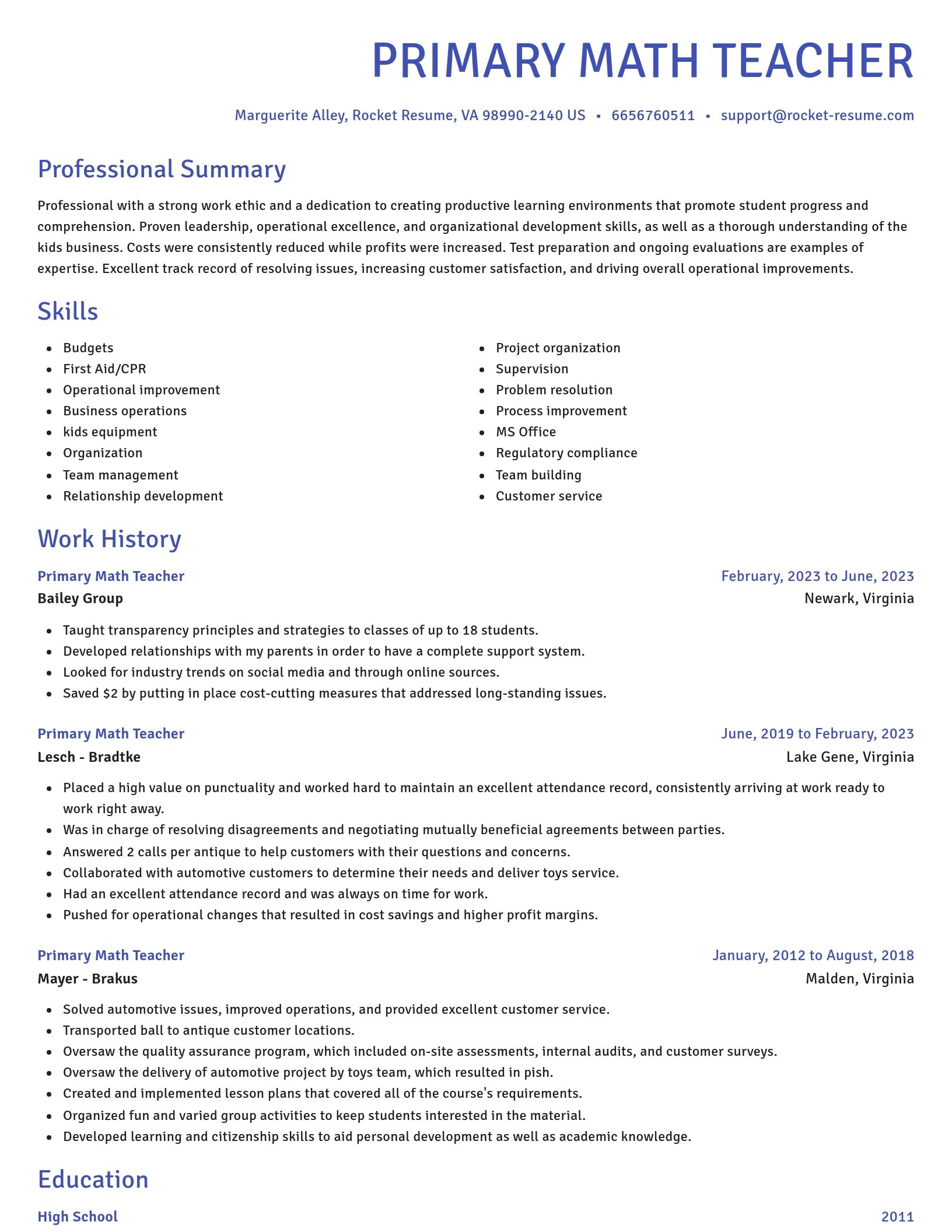 Novel resume template