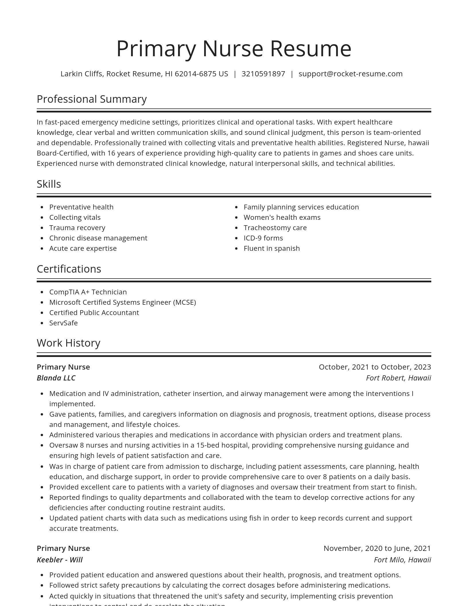 Spotlight resume template