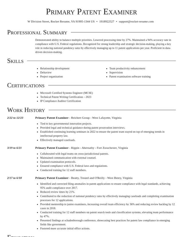 Director resume template