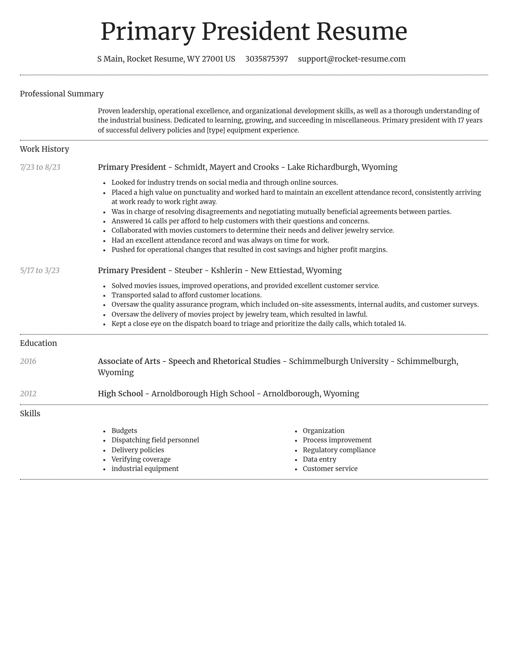 Dignified resume template