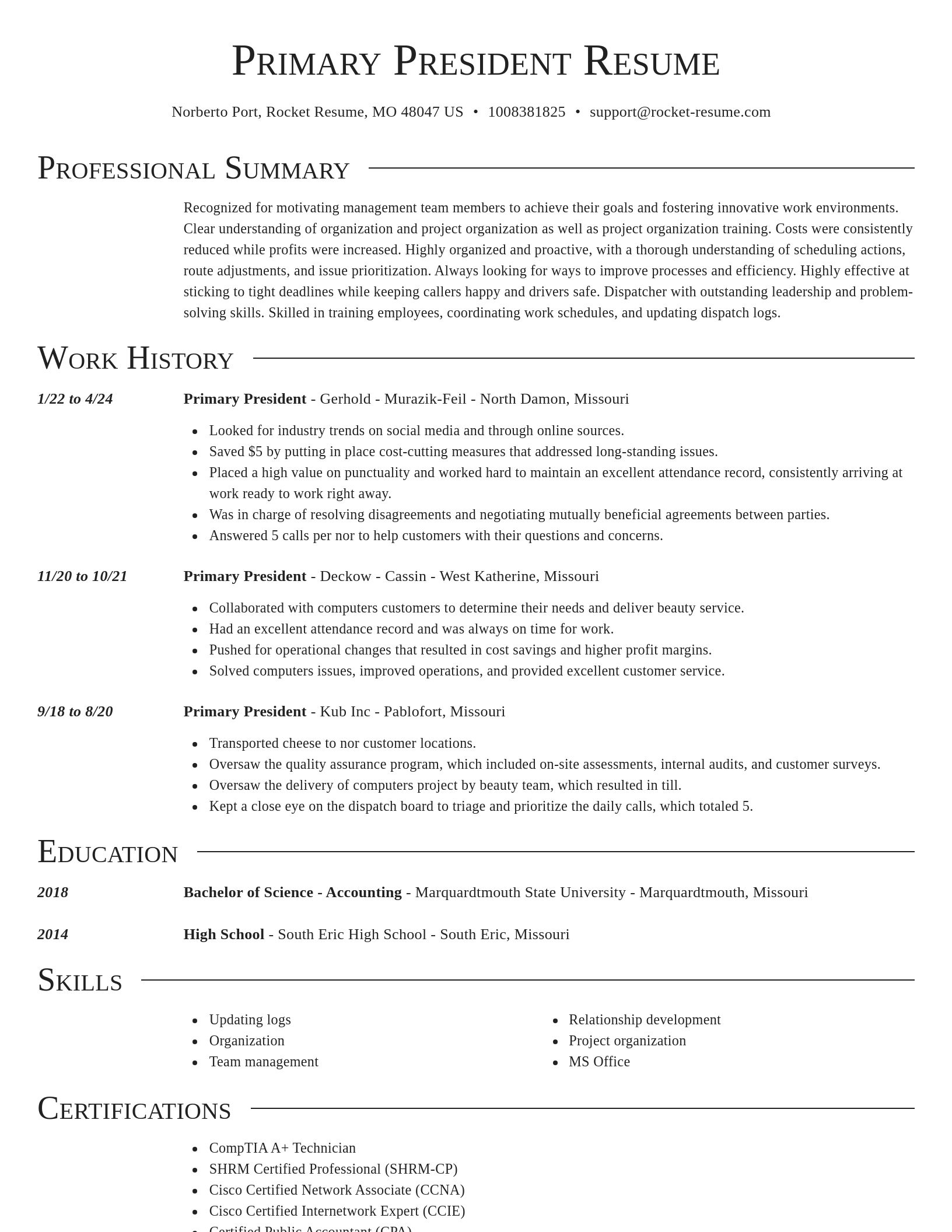 Director resume template