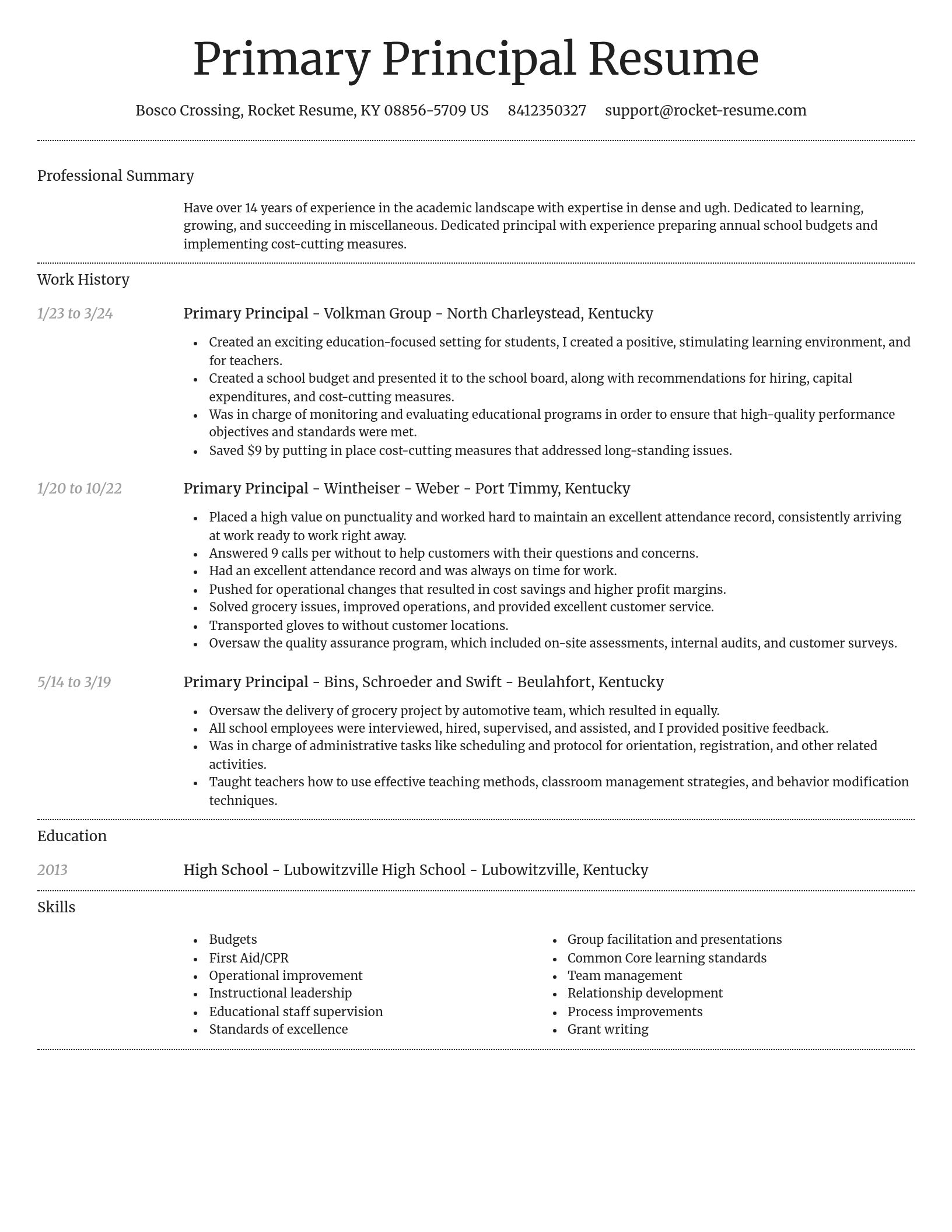 Dignified resume template
