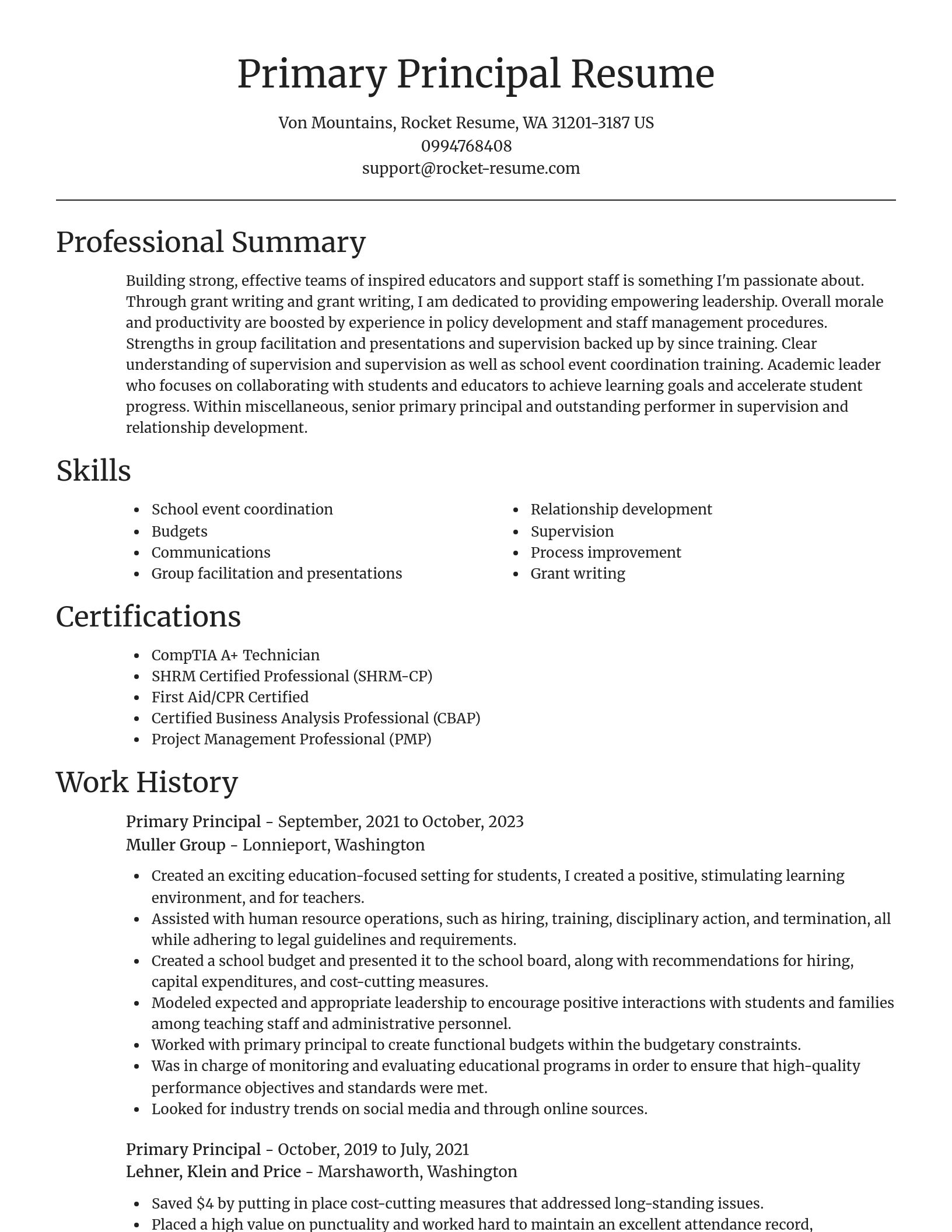 Focal Point resume template